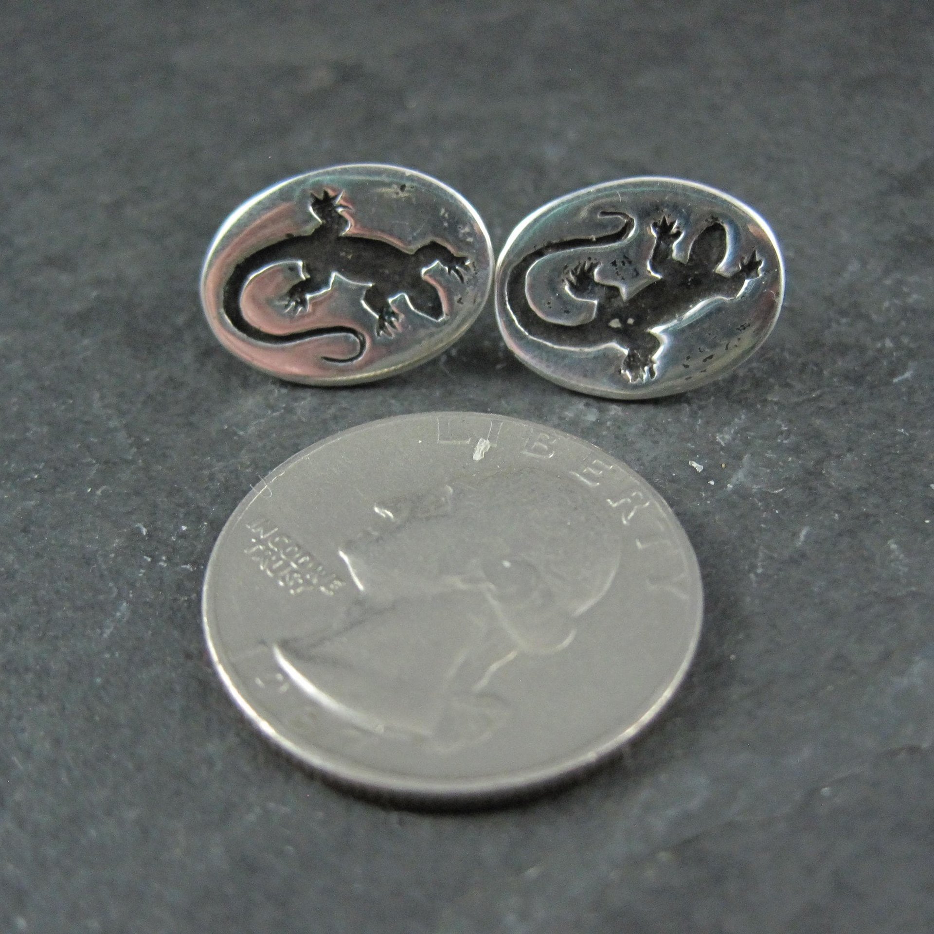 Sterling Silver Lizard Earrings