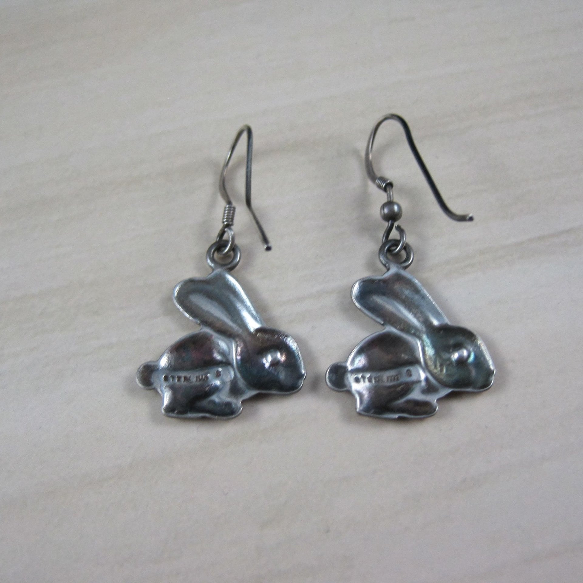 Sterling Rabbit Earrings Vintage Silver Bunny