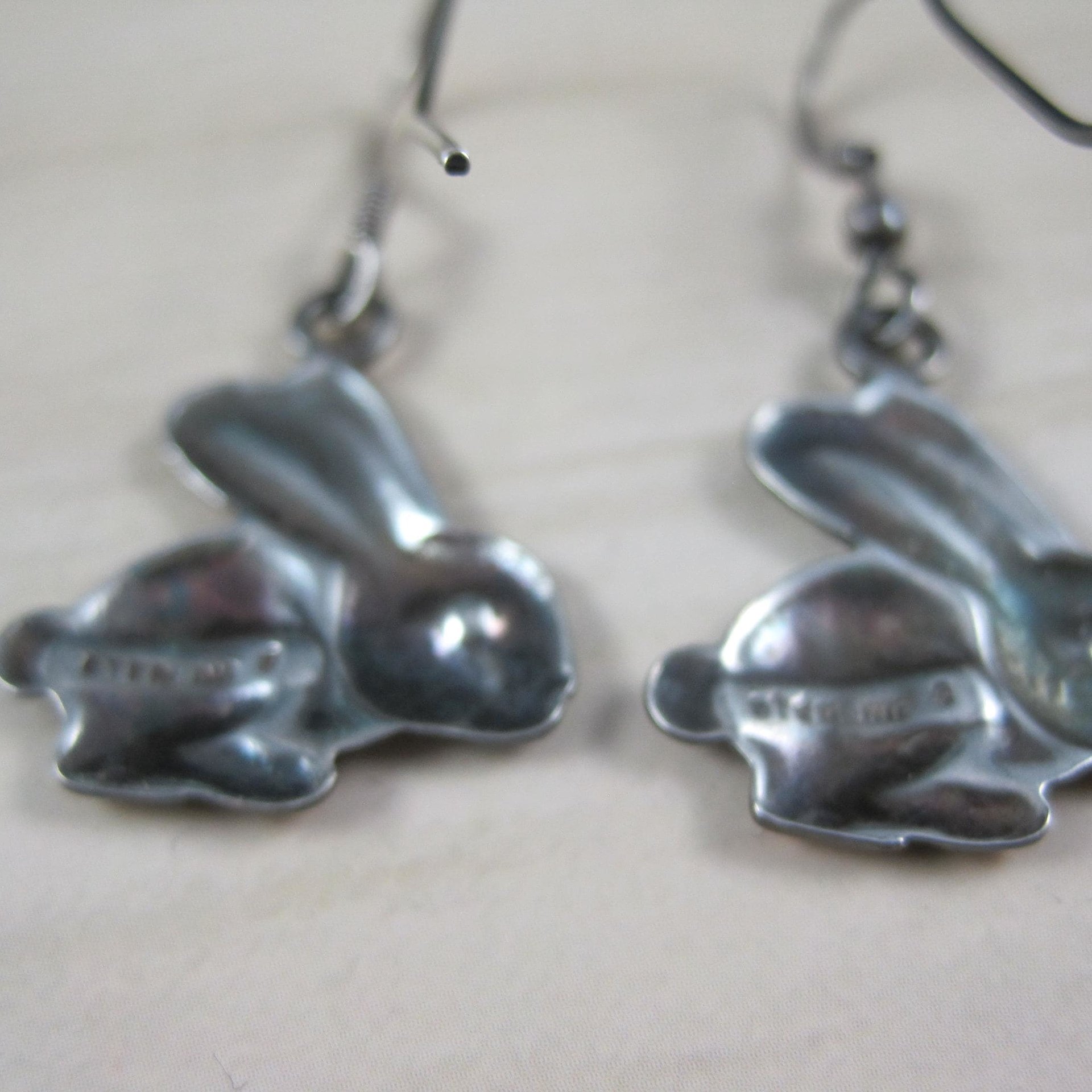Sterling Rabbit Earrings Vintage Silver Bunny