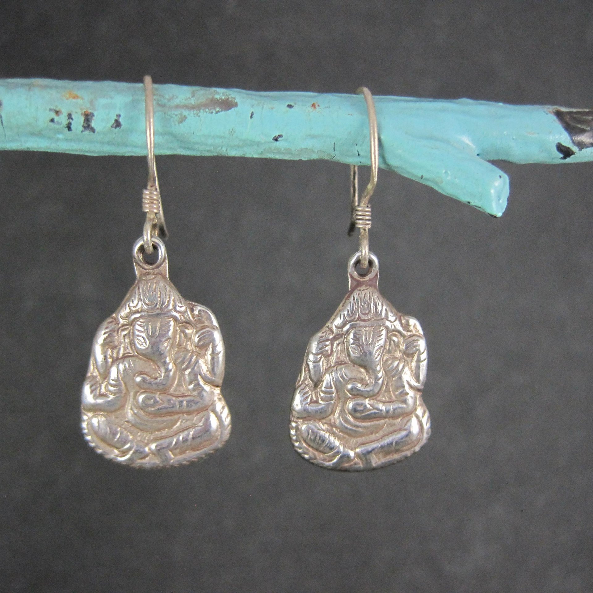 Vintage Sterling Ganesh Earrings