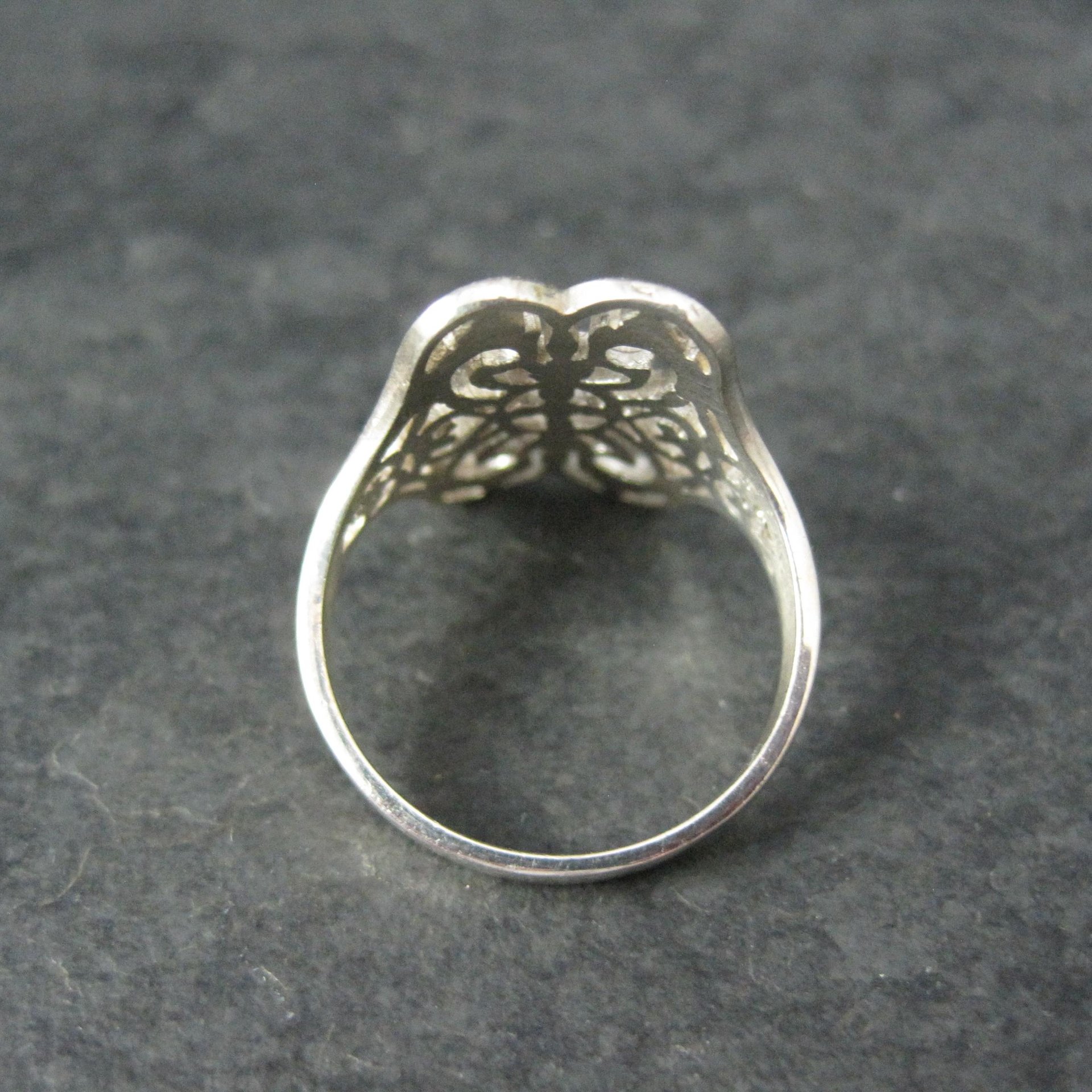 Vintage Sterling Silver Filigree Ring Size 8