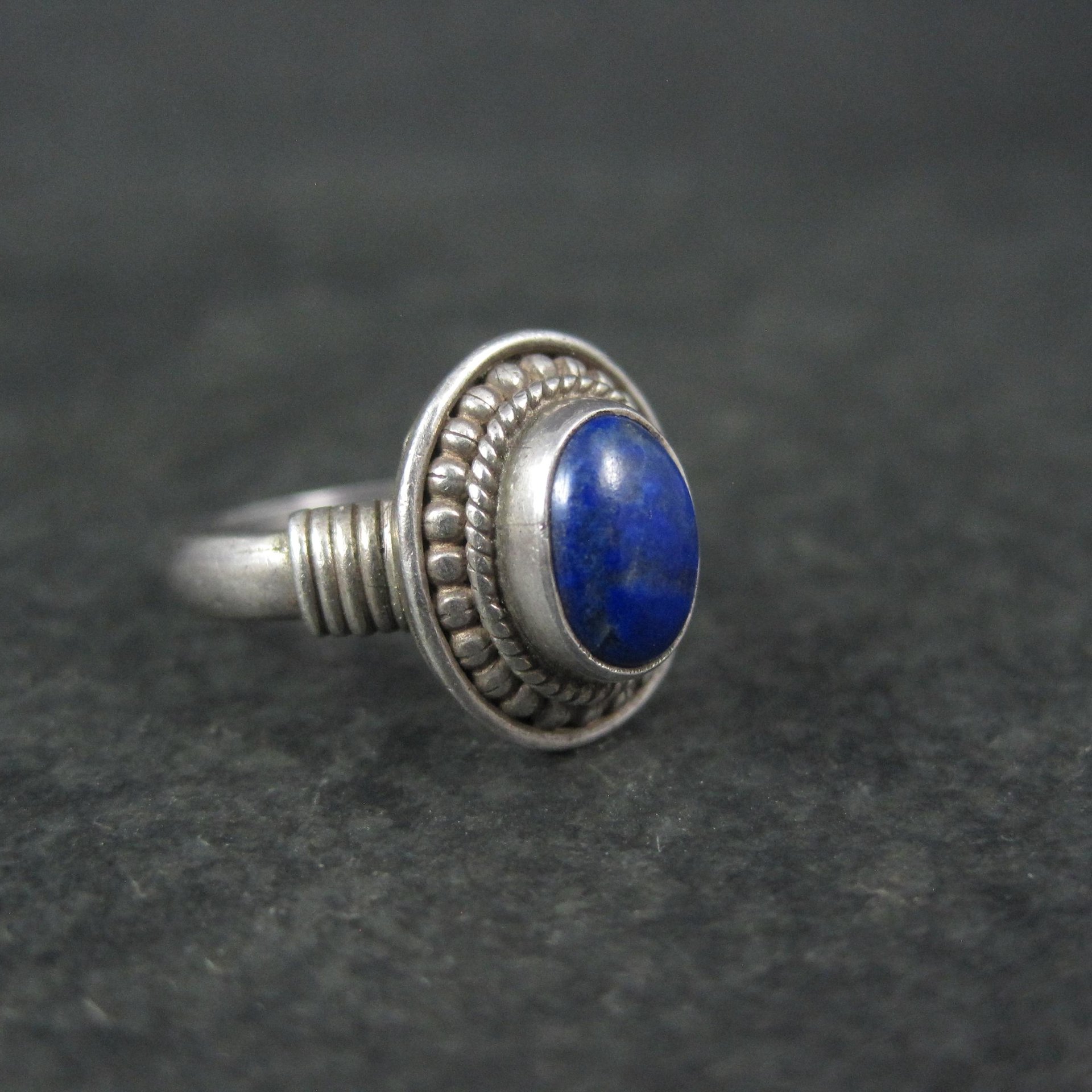 Sterling Silver Lapis Lazuli Ring Size 5 Vintage
