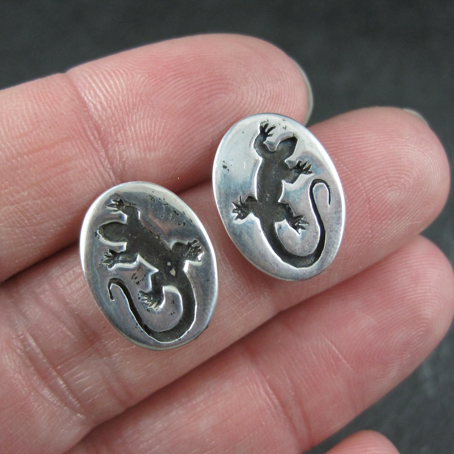 Sterling Silver Lizard Earrings