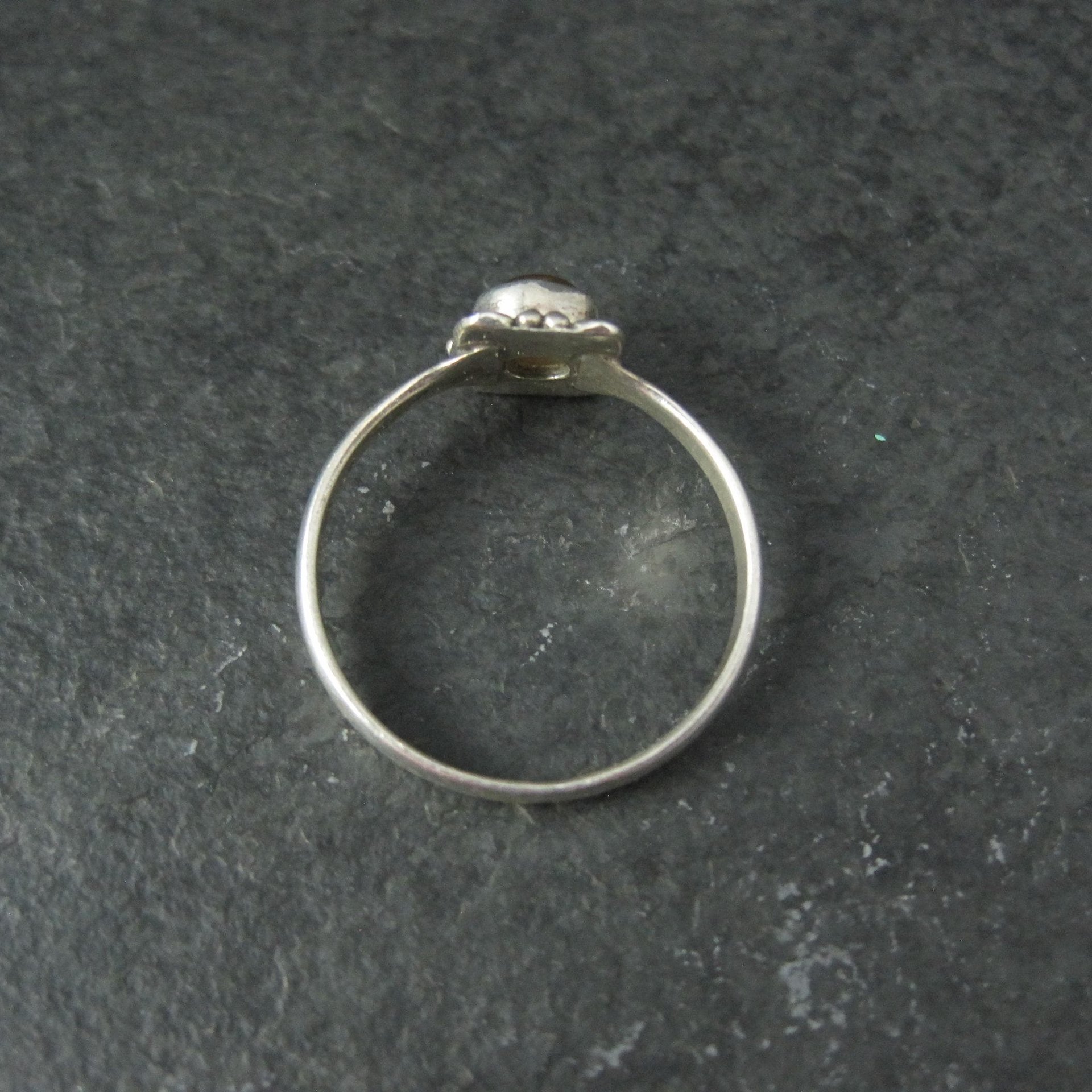 Dainty Sterling Silver Citrine Ring Size 9 Estate Jewelry