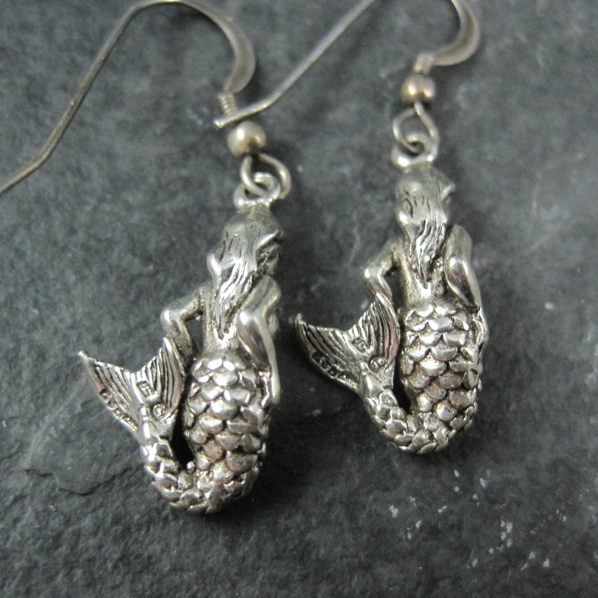 Vintage Sterling Mermaid Earrings