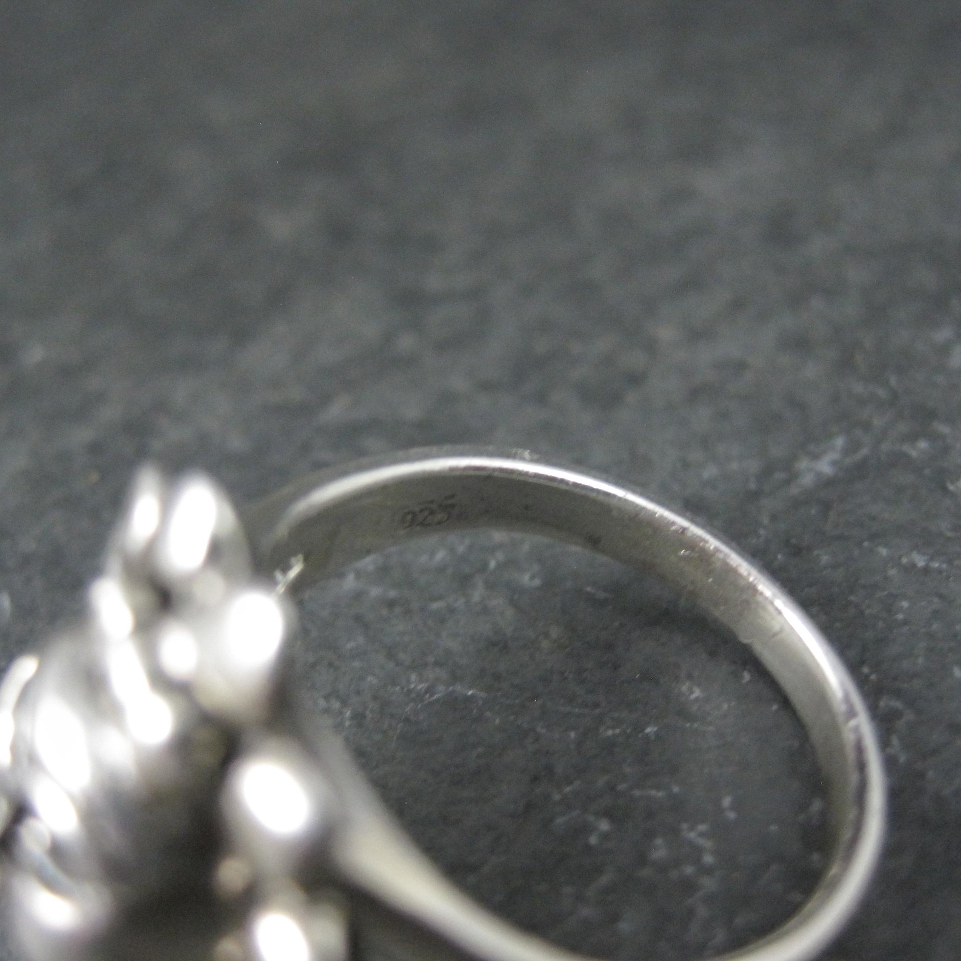 Vintage Sterling Sun Poison Ring Size 7