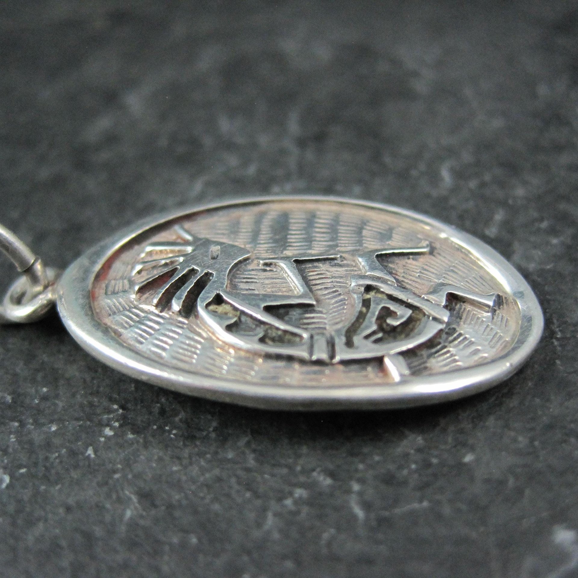 Vintage Sterling Silver Kokopelli Pendant Southwestern Overlay