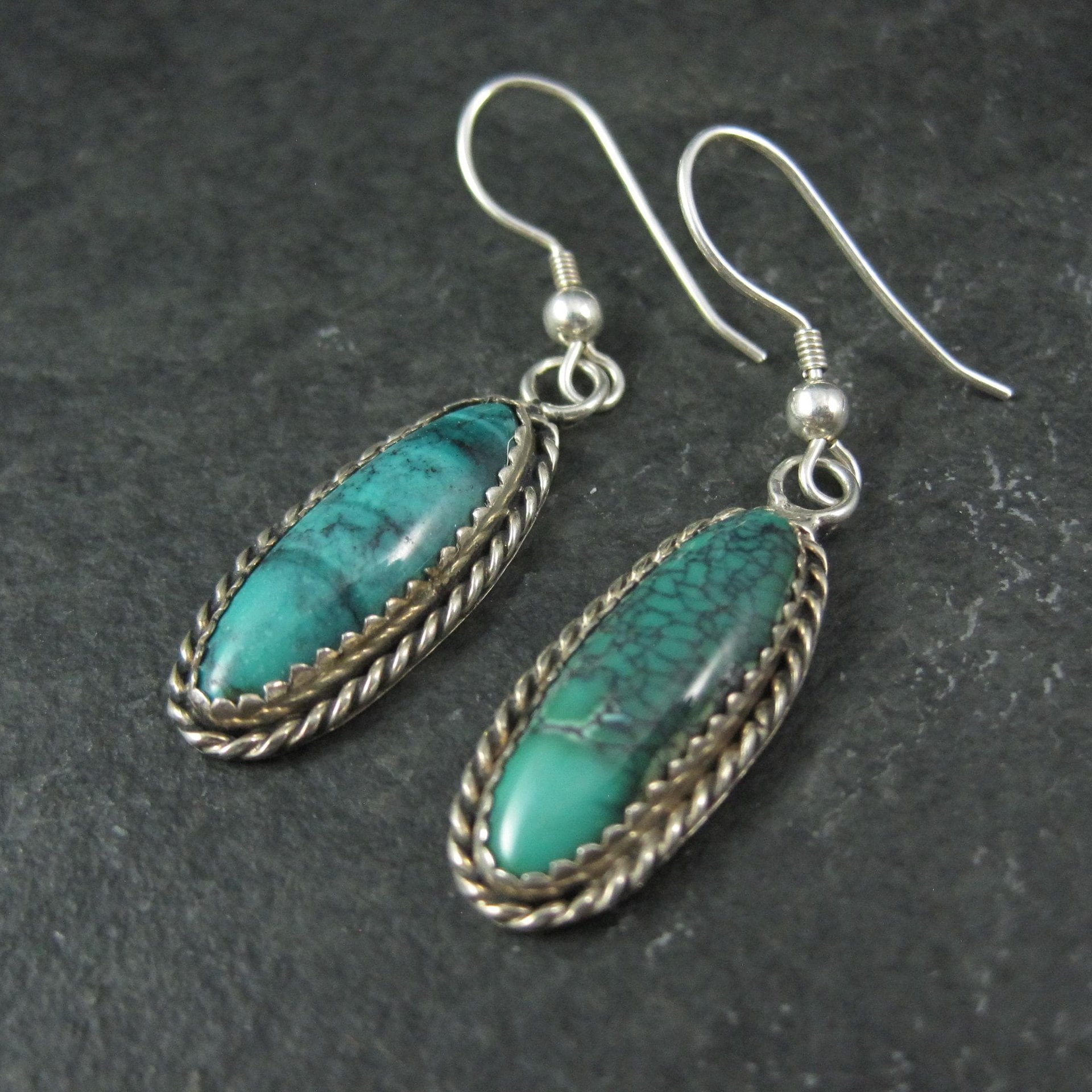 Vintage Turquoise Earrings Navajo Tom Willeto
