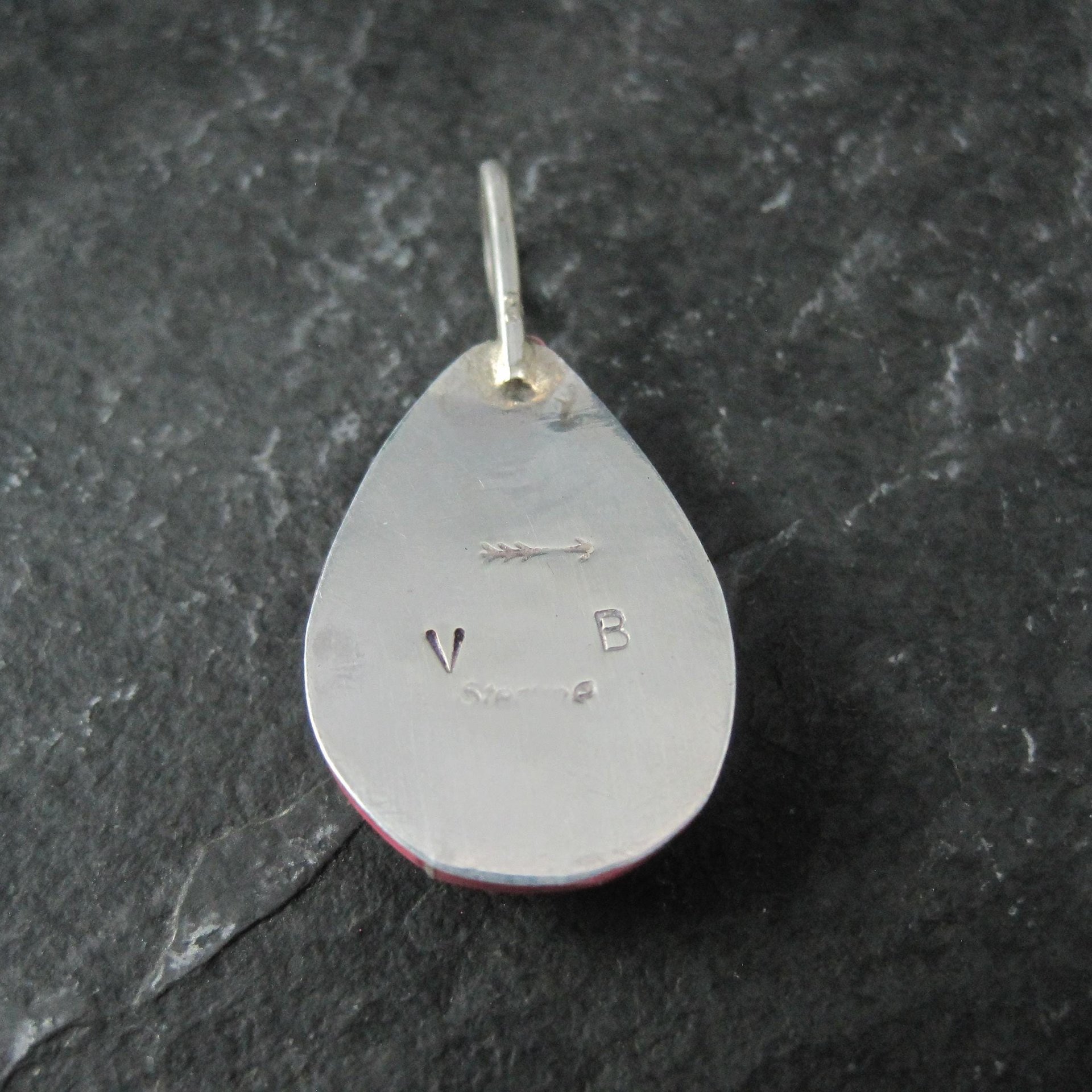 Southwestern Sterling Pink Inlay Pendant