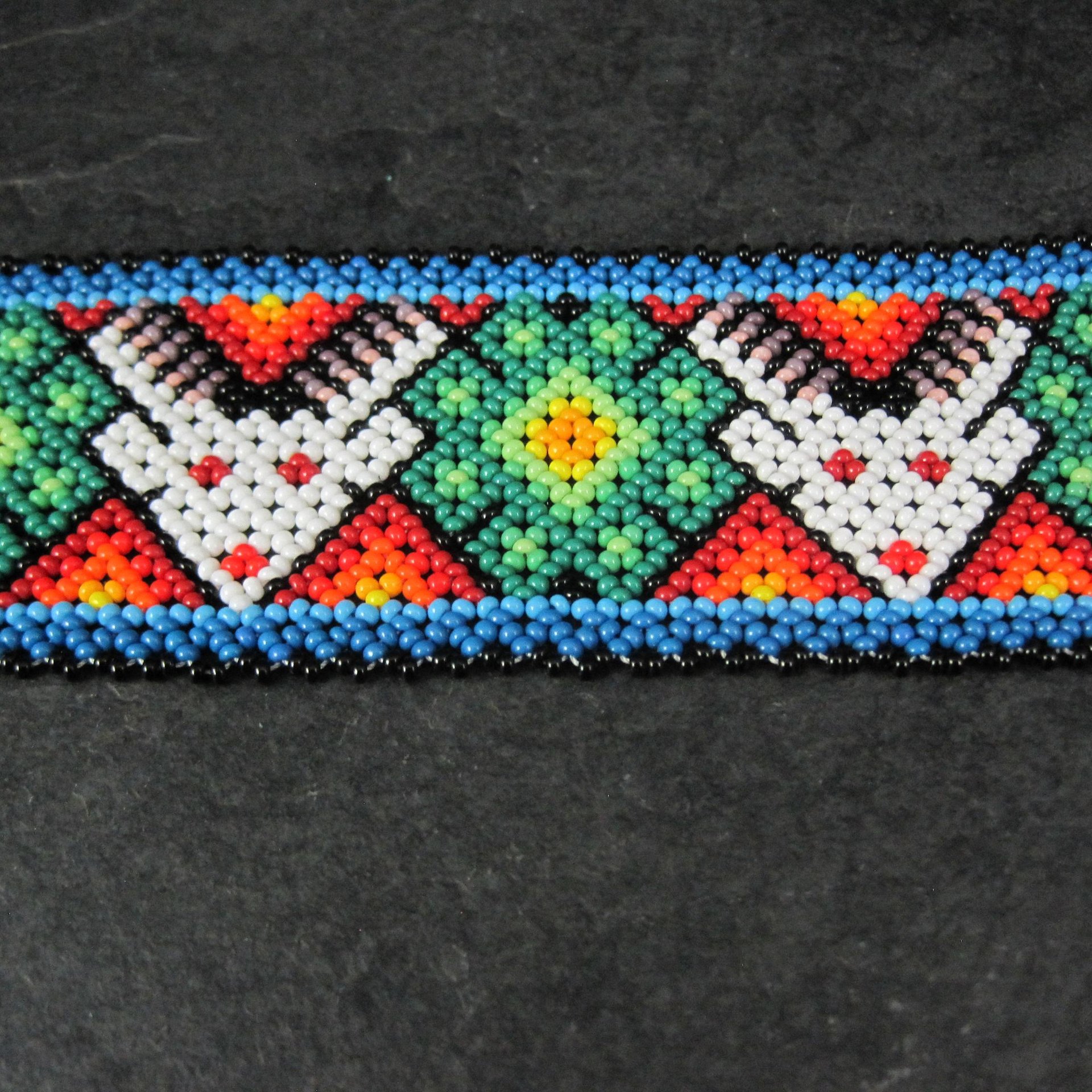 Vintage Loom Beaded Deer Bracelet 7"