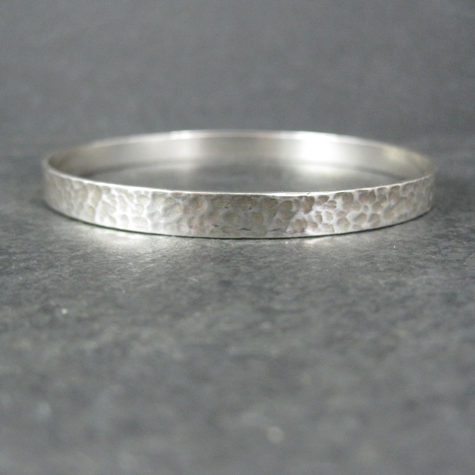 Mexican Sterling Hammered Bangle Bracelet 8" Vintage Silver