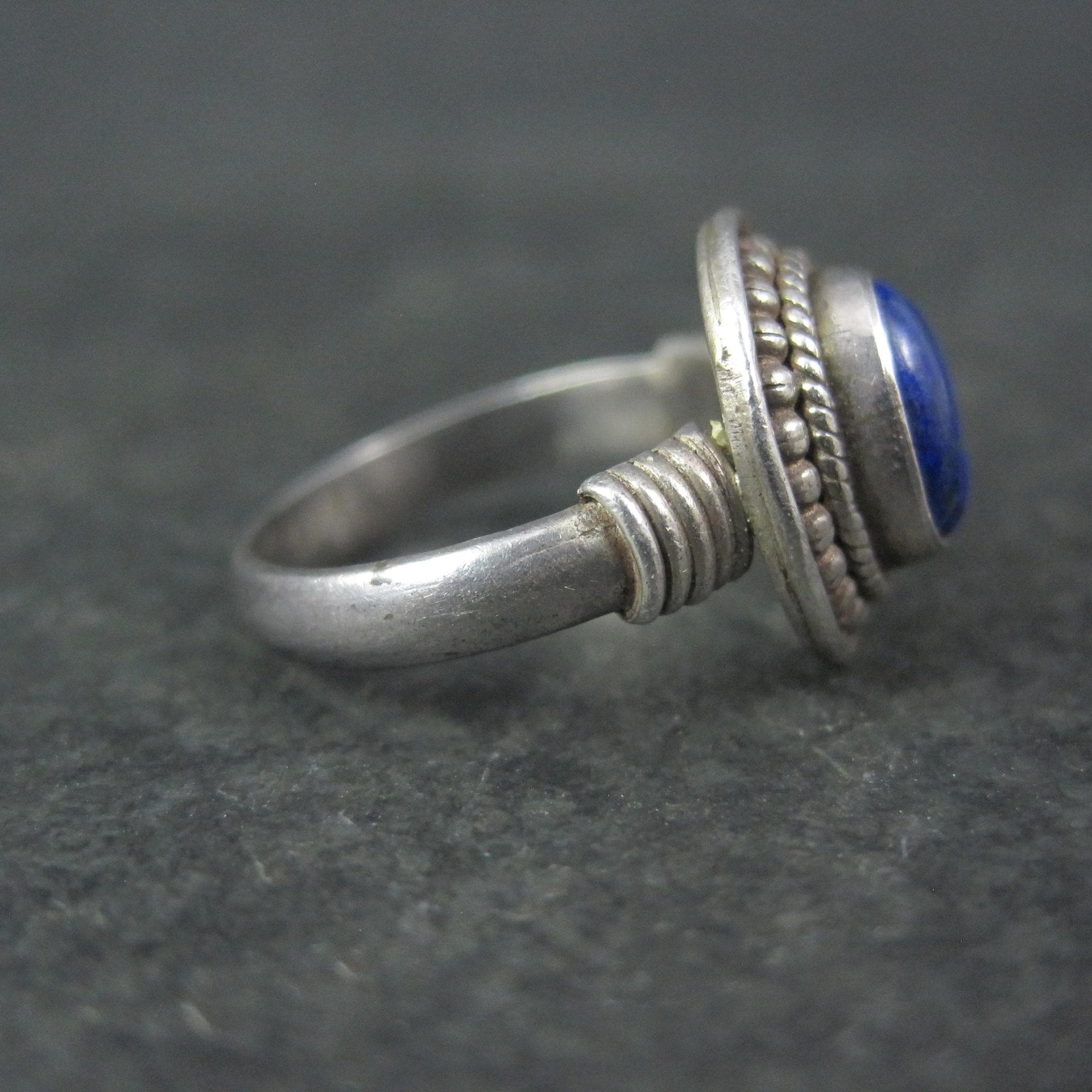 Sterling Silver Lapis Lazuli Ring Size 5 Vintage
