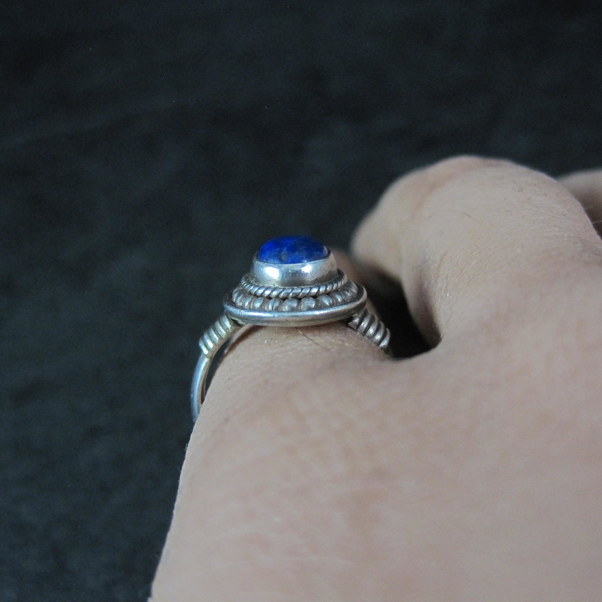 Sterling Silver Lapis Lazuli Ring Size 5 Vintage