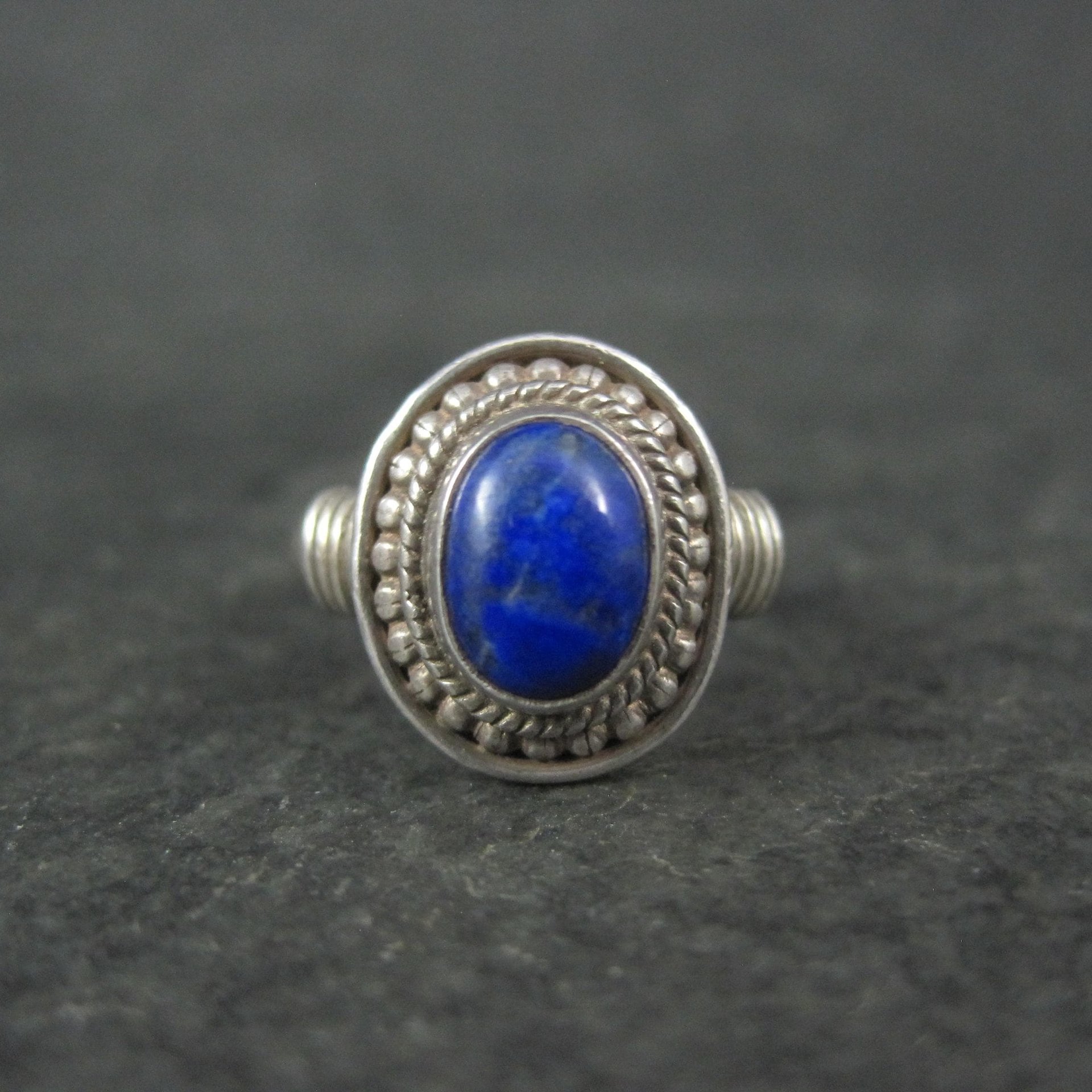 Sterling Silver Lapis Lazuli Ring Size 5 Vintage