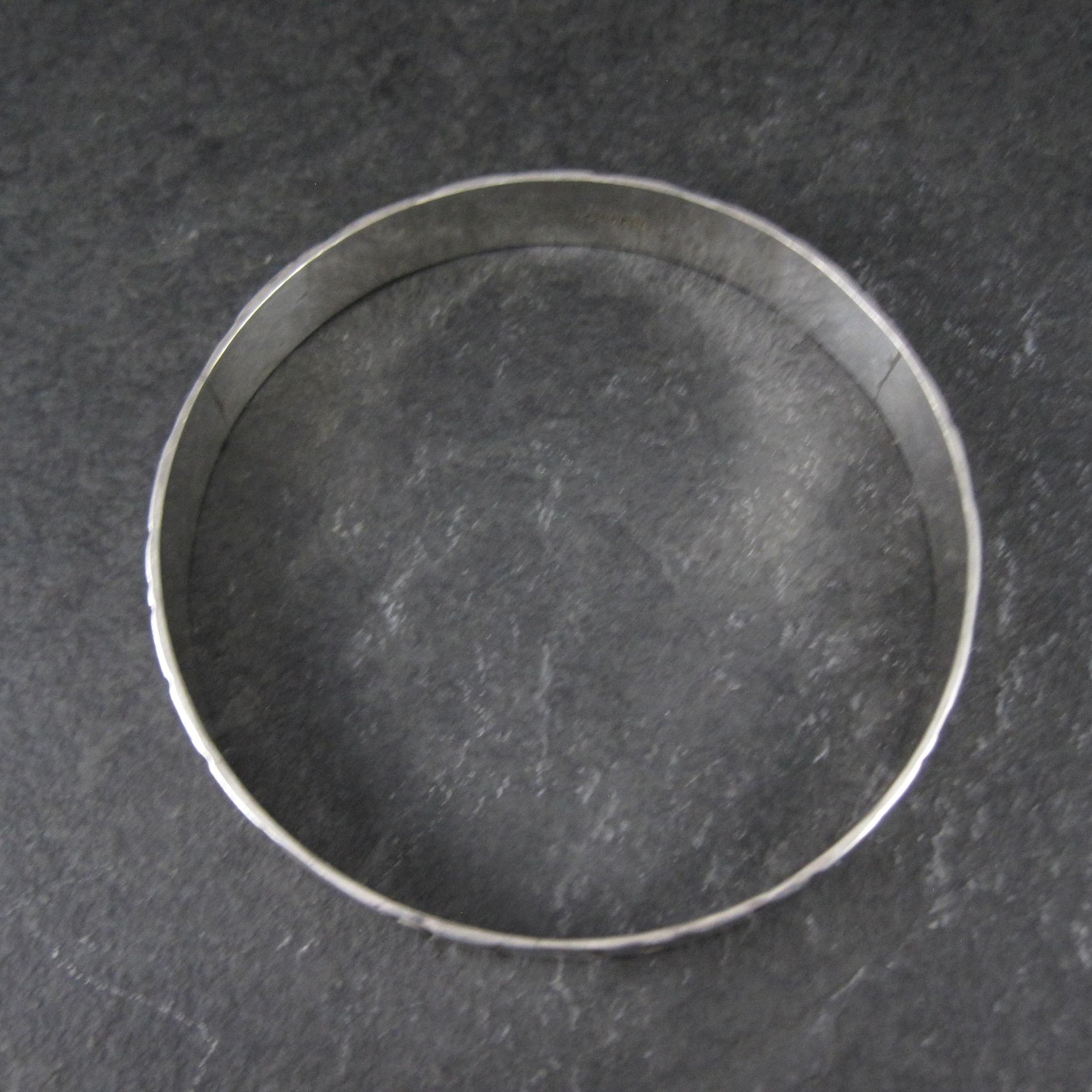 Mexican Sterling Pebble Bangle Bracelet 8" Vintage 925 Silver