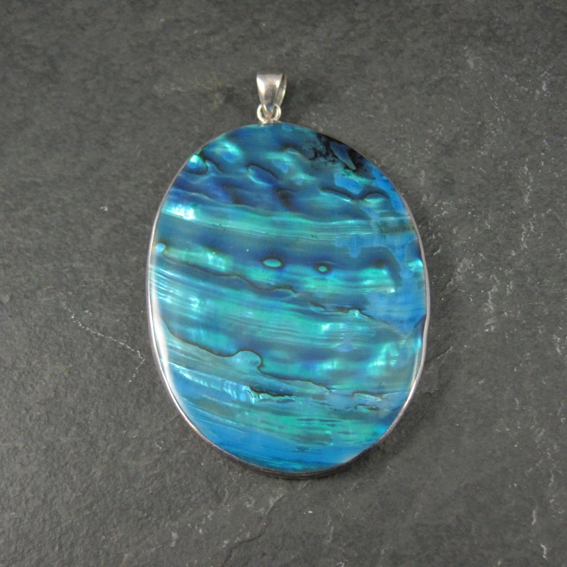 Large Sterling Silver Abalone Pendant