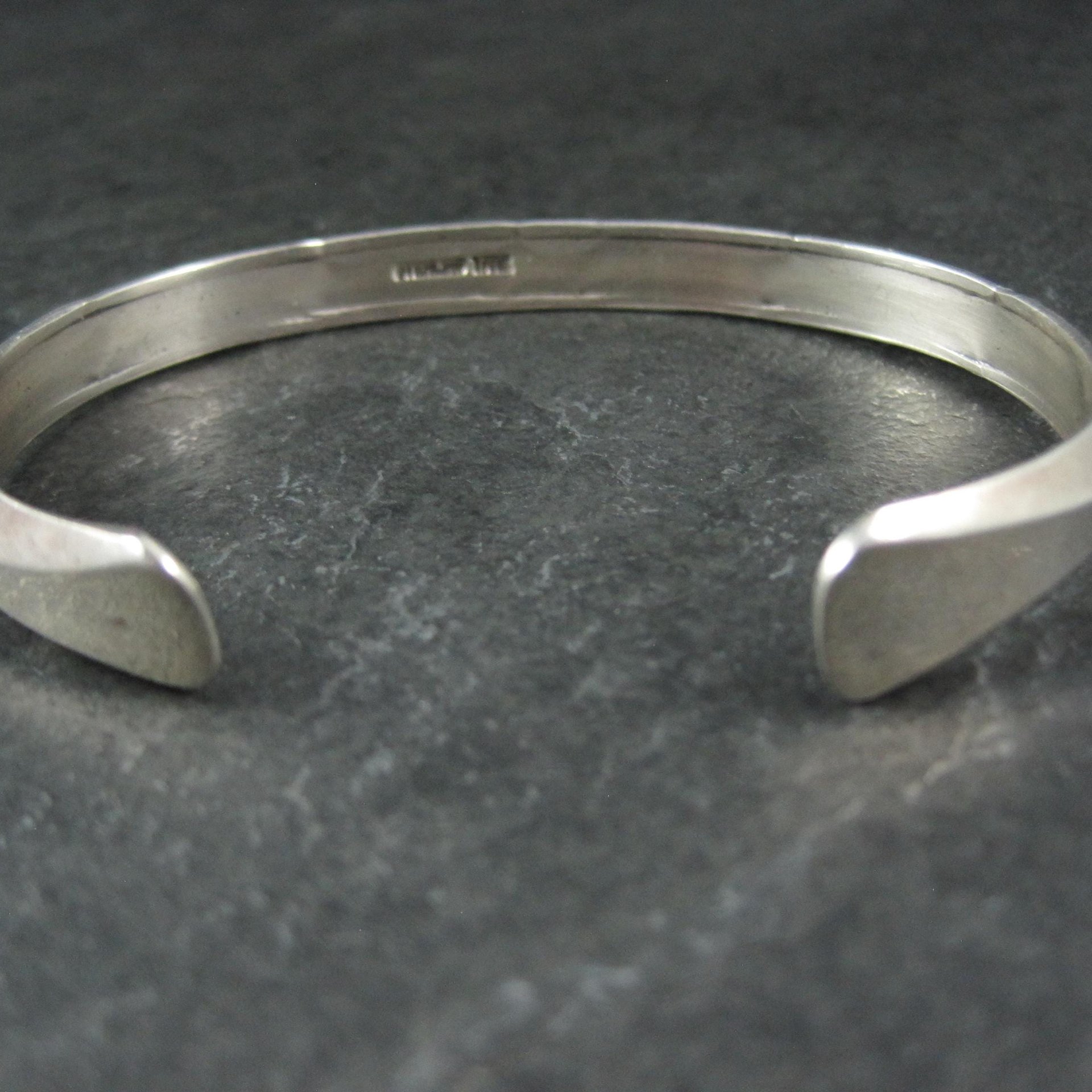 Southwestern Sterling Carinated Cuff Bracelet Tahe 6.75 Inches