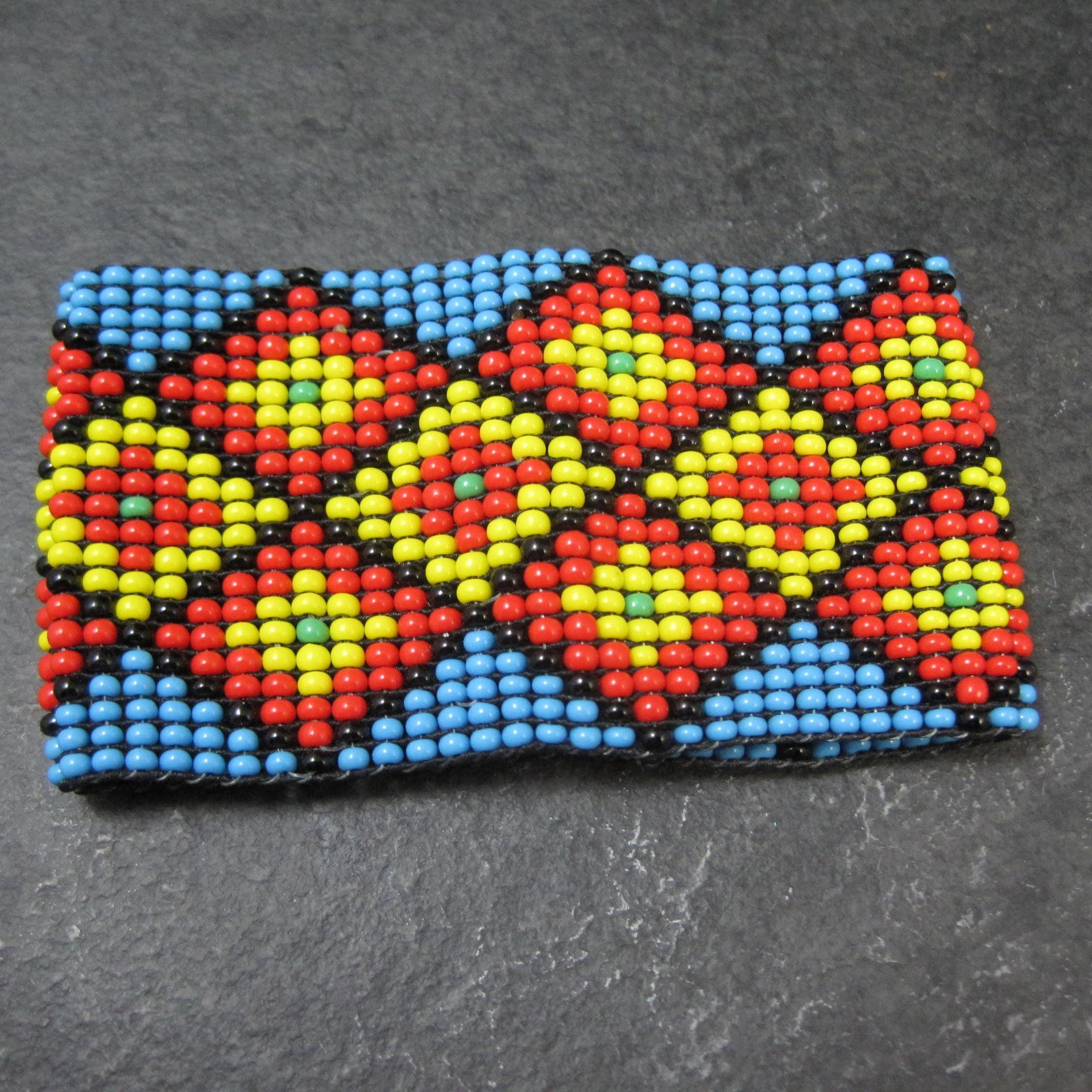 Vintage Beaded Stretchy Loom Bracelet 6 Inches