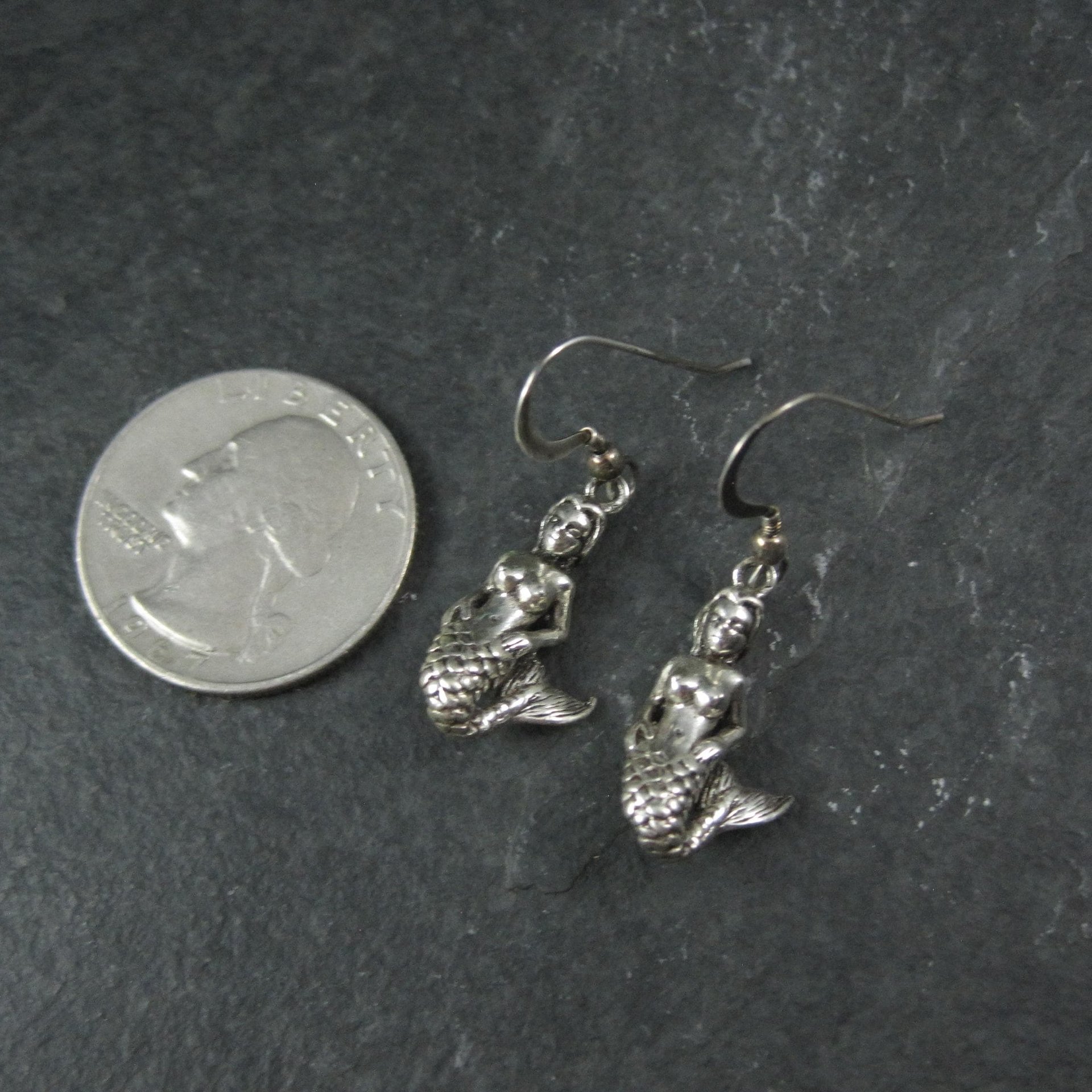 Vintage Sterling Mermaid Earrings