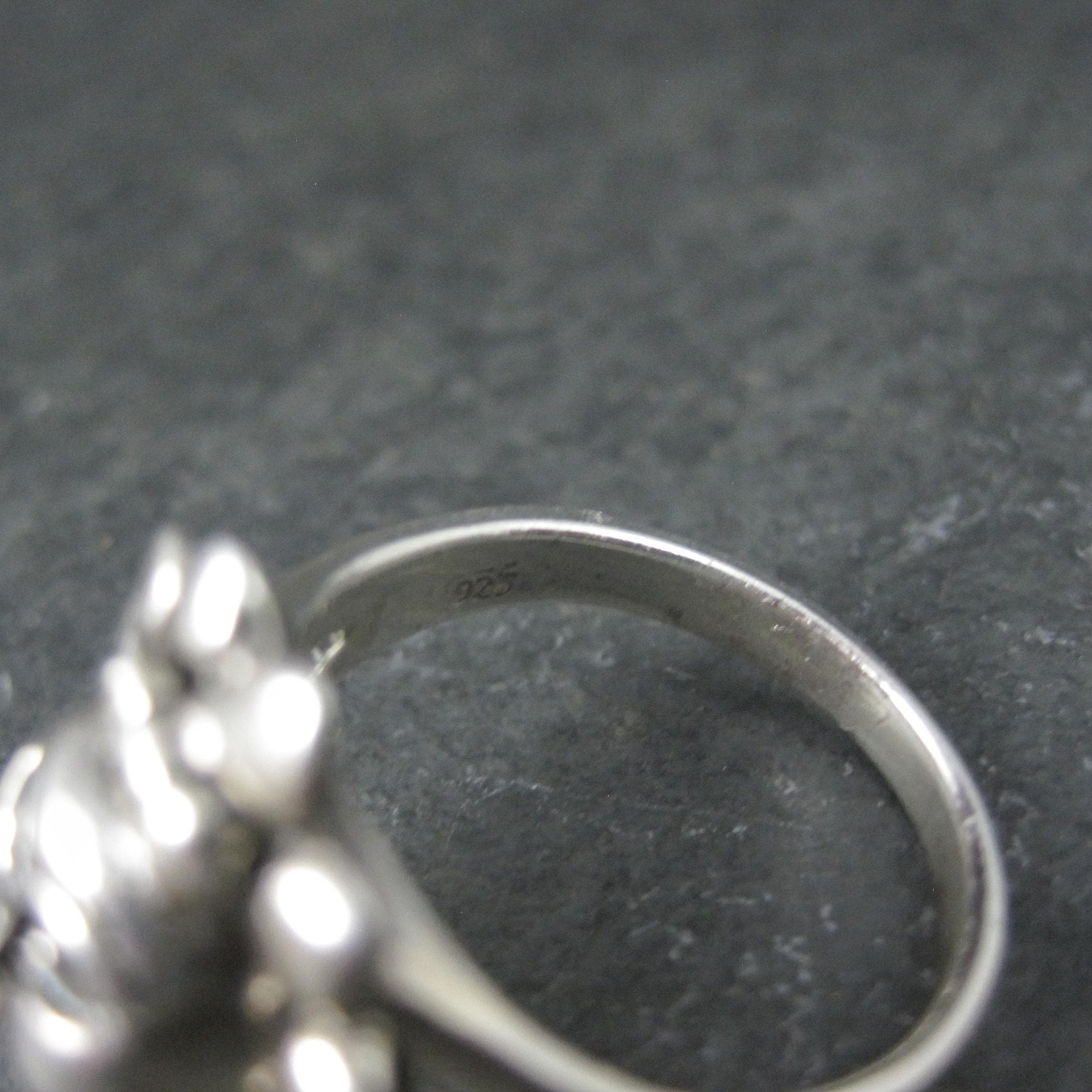 Vintage Sterling Sun Poison Ring Size 7