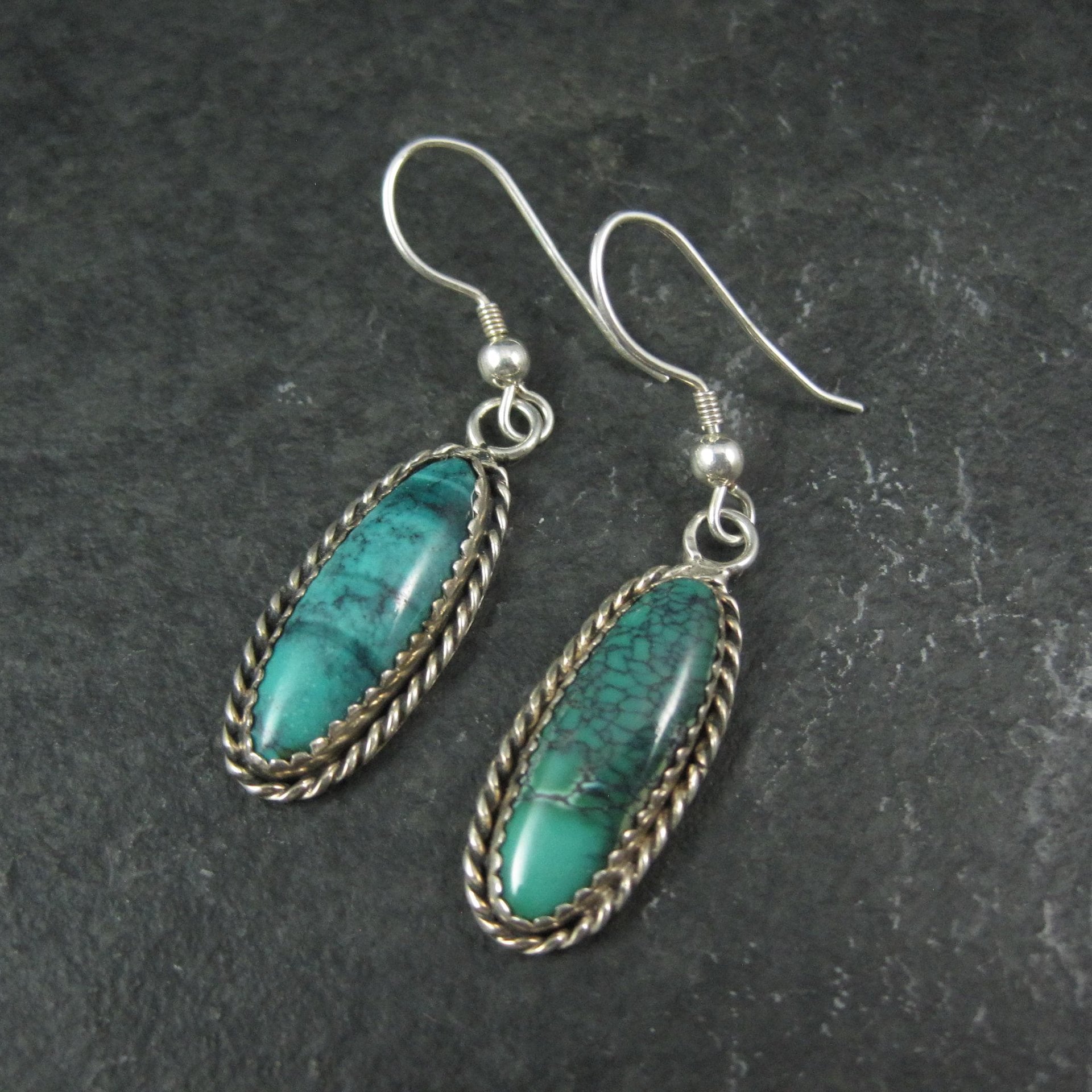 Vintage Turquoise Earrings Navajo Tom Willeto