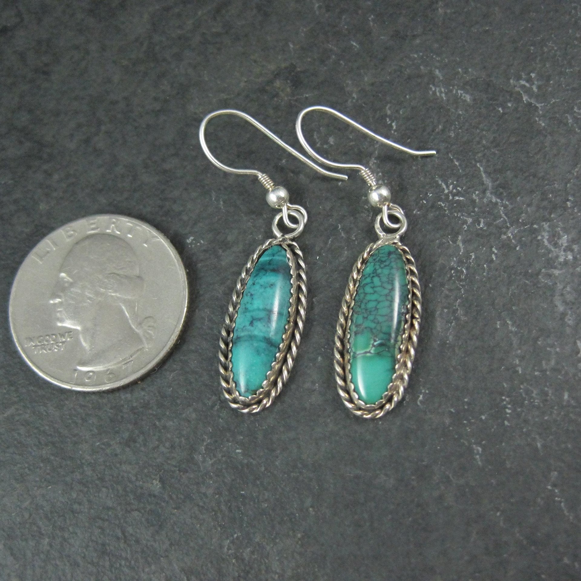 Vintage Turquoise Earrings Navajo Tom Willeto