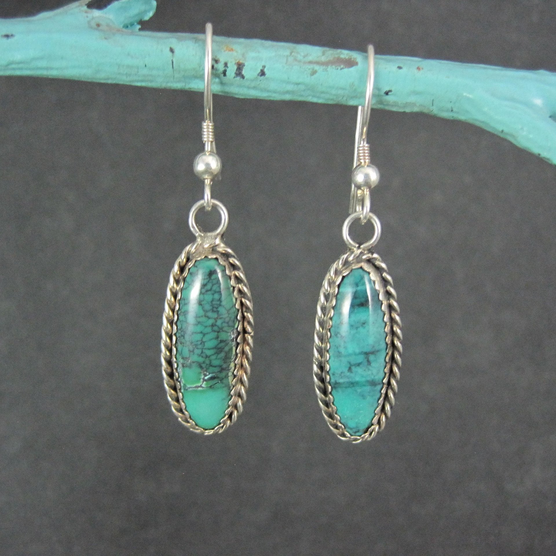 Vintage Turquoise Earrings Navajo Tom Willeto