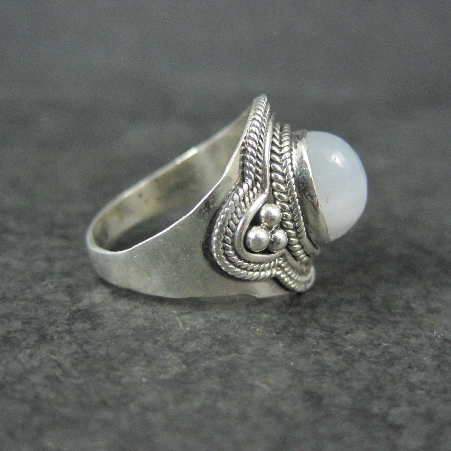 Sterling Silver Rainbow Moonstone Ring Size 7