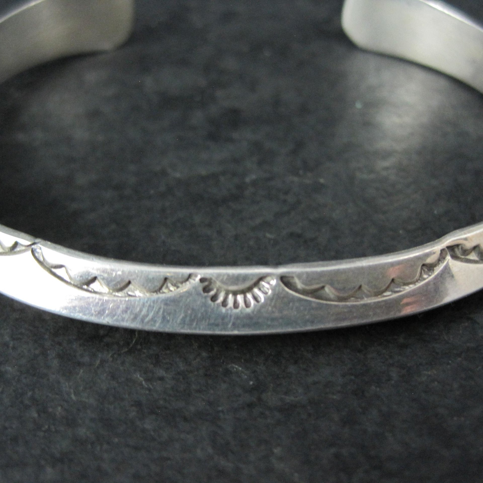 Southwestern Sterling Carinated Cuff Bracelet Tahe 6.75 Inches