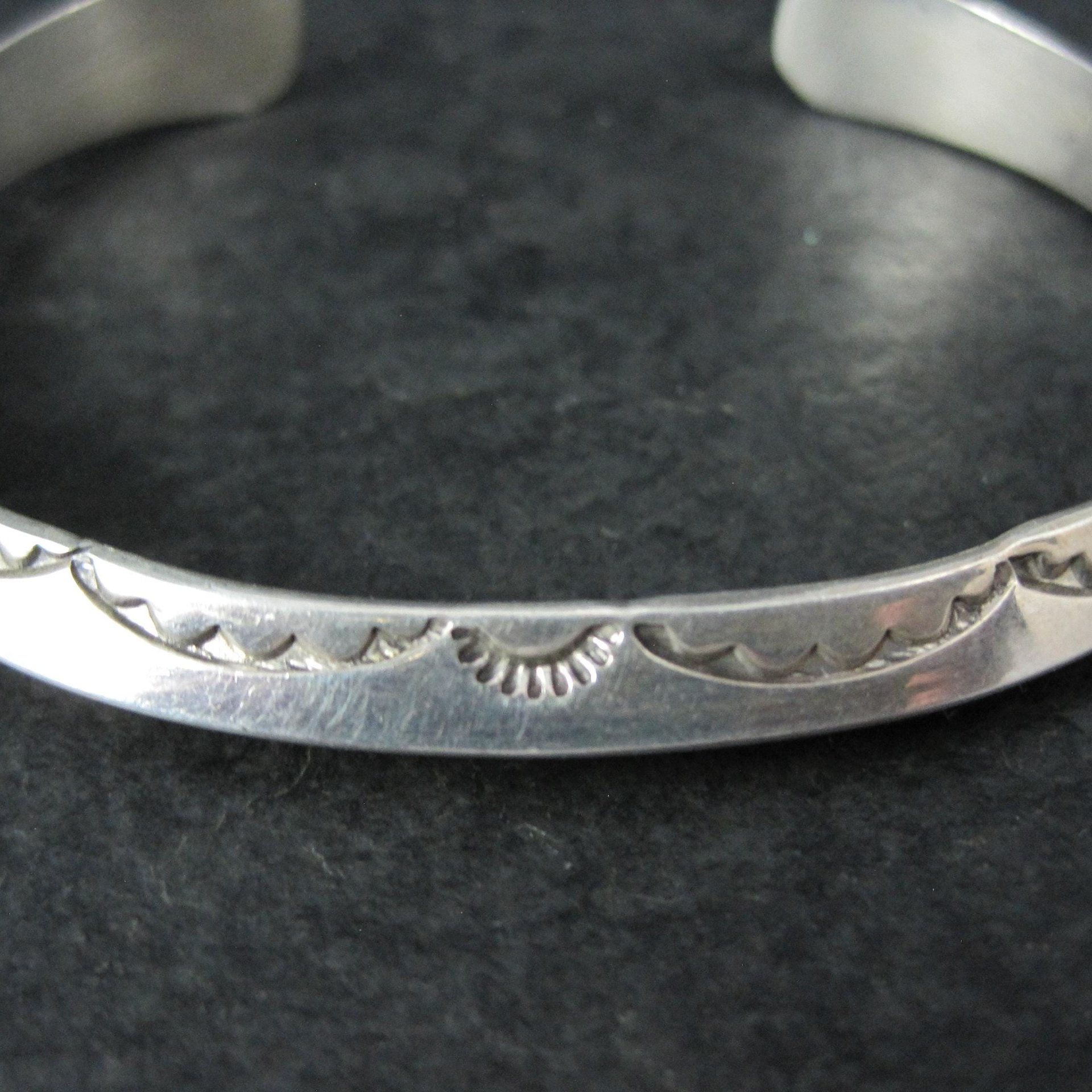 Southwestern Sterling Carinated Cuff Bracelet Tahe 6.75 Inches