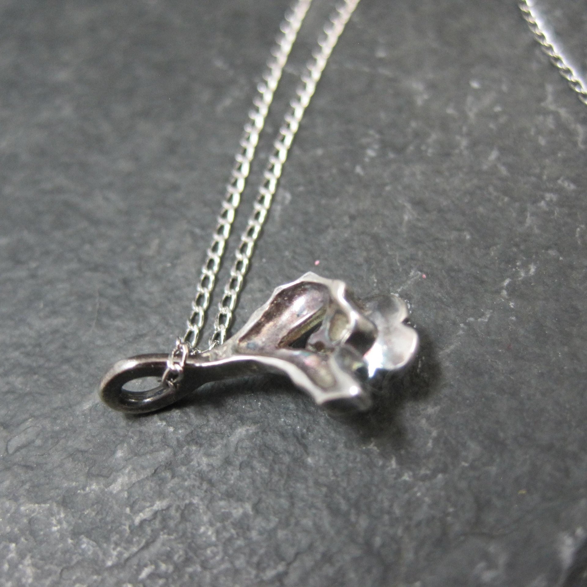 Dainty Black Hills Sterling Rose Pendant Necklace Vintage Silver Ridco