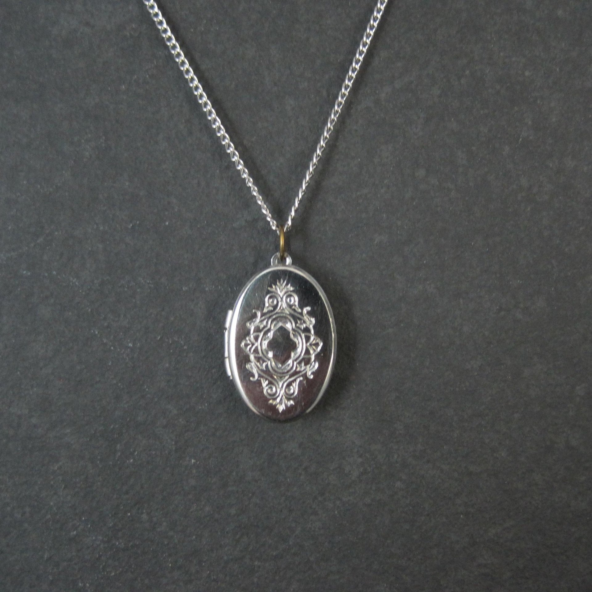 Vintage Etched Locket Pendant