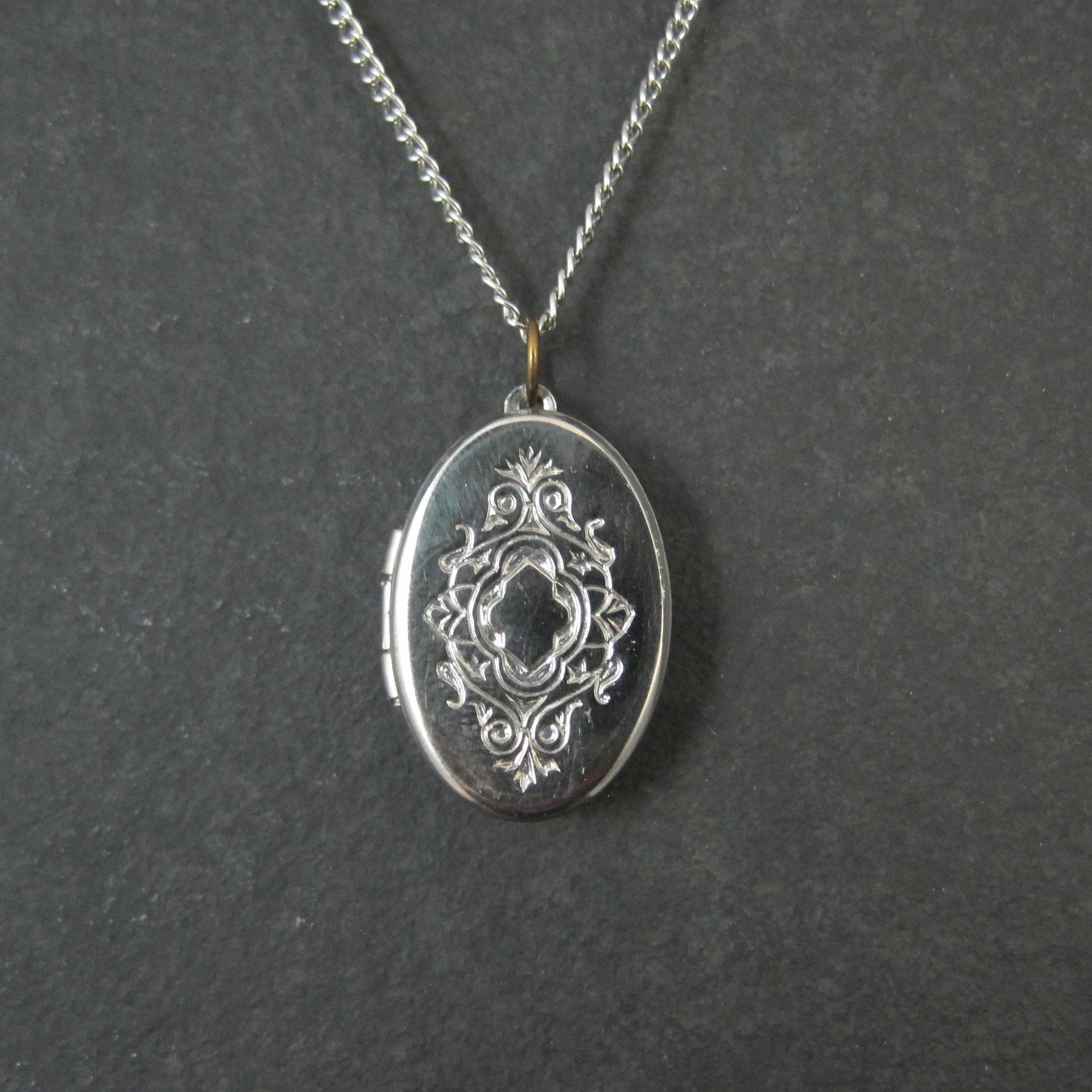 Vintage Etched Locket Pendant