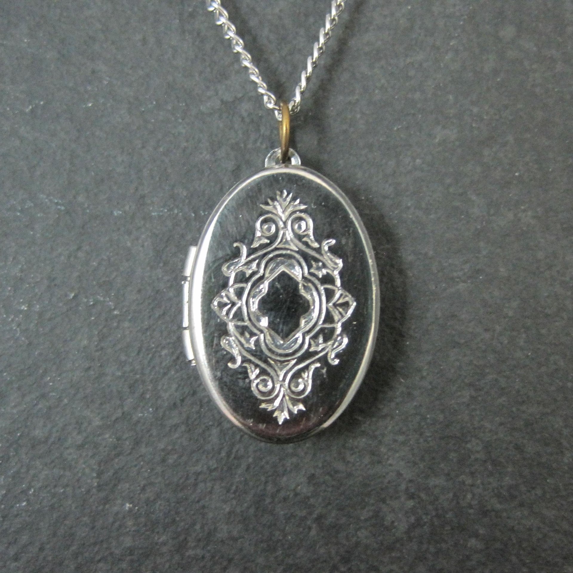 Vintage Etched Locket Pendant