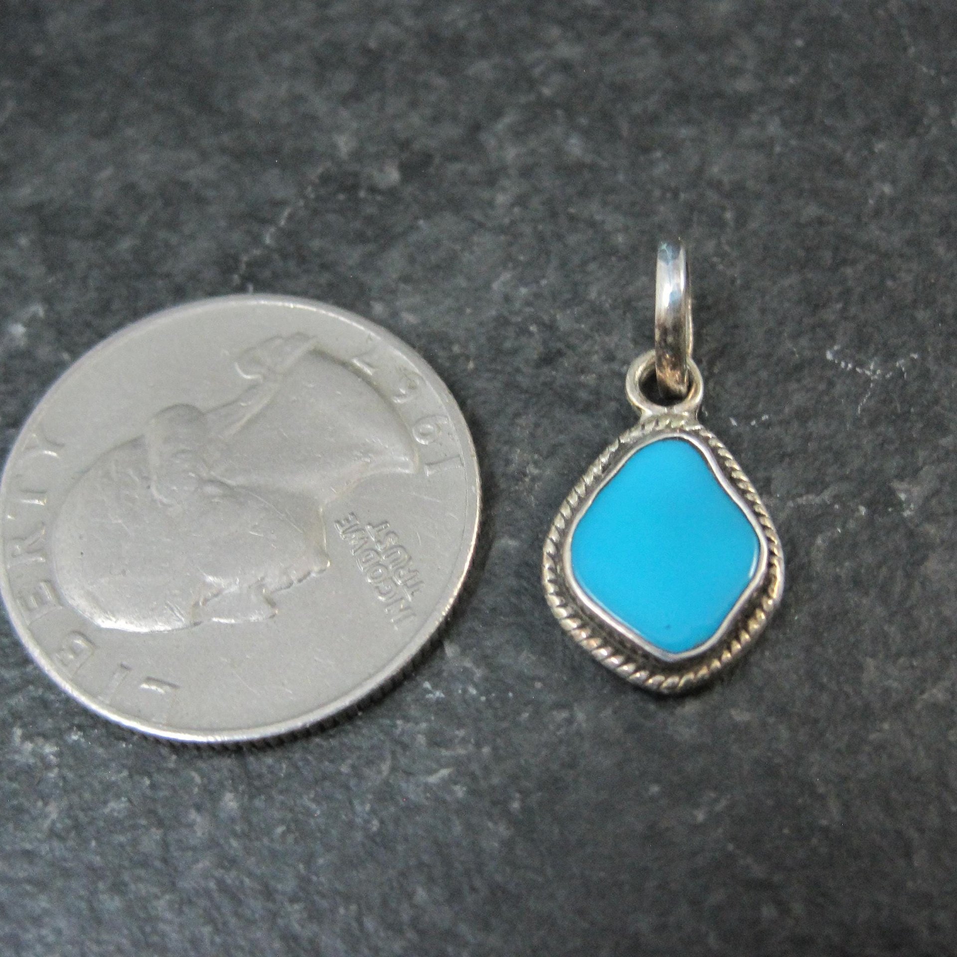 Simple Sterling Turquoise Pendant