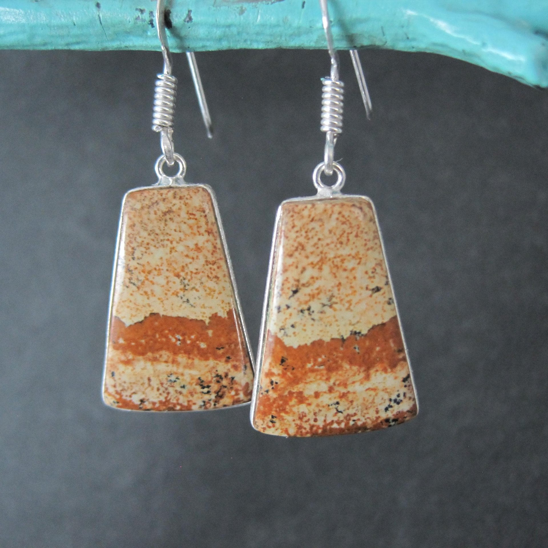 Simple Jasper Earrings Sterling Silver