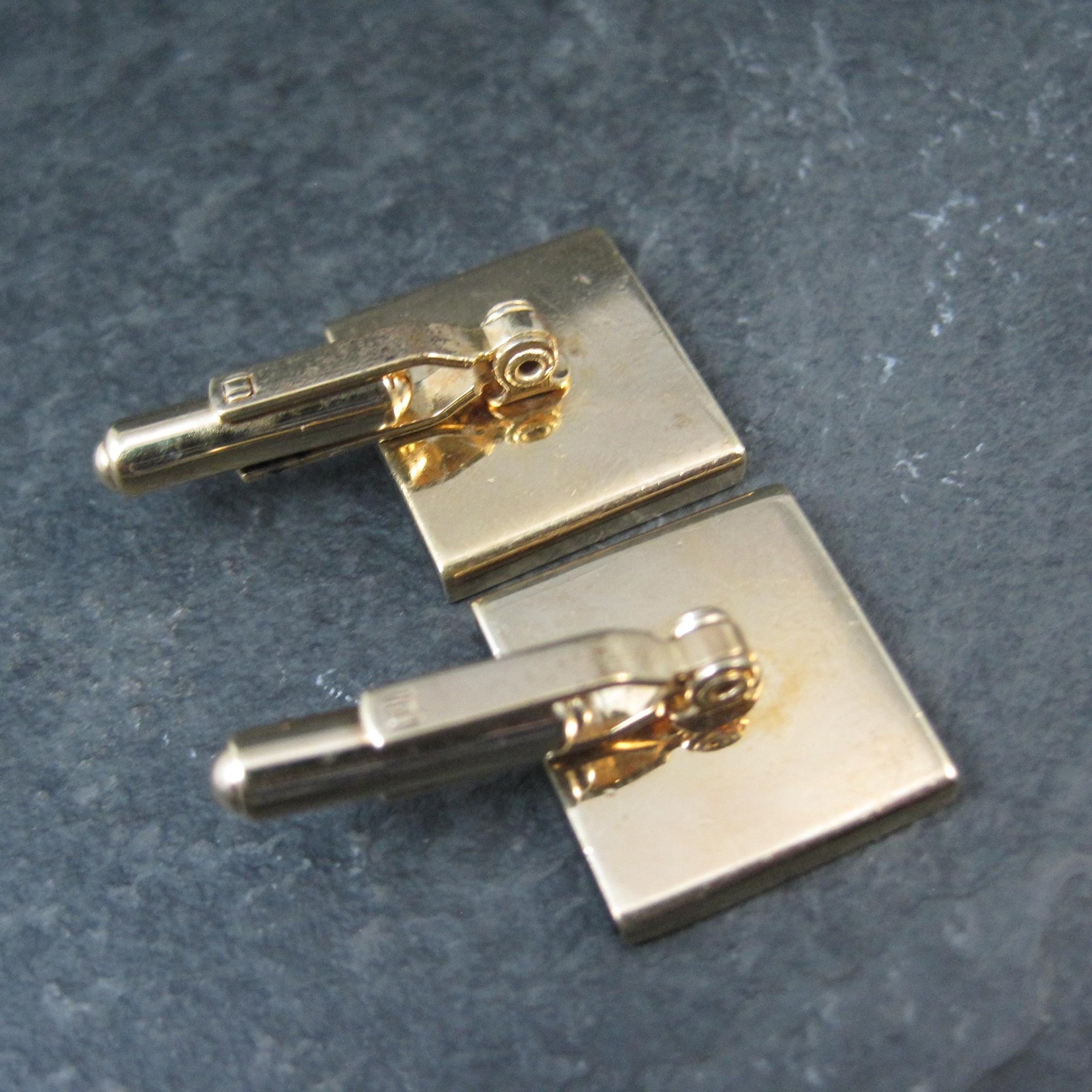 Vintage Opal and Onyx Inlaid Cufflinks