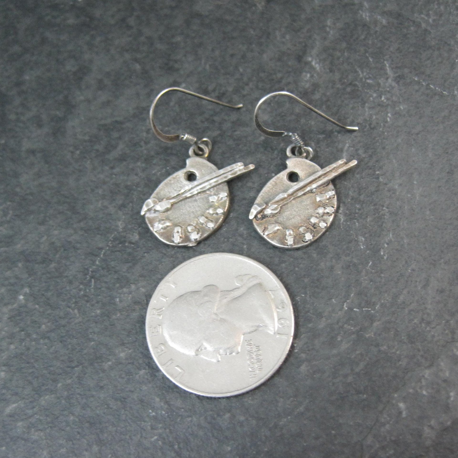 Vintage Sterling Painters Pallet Earrings