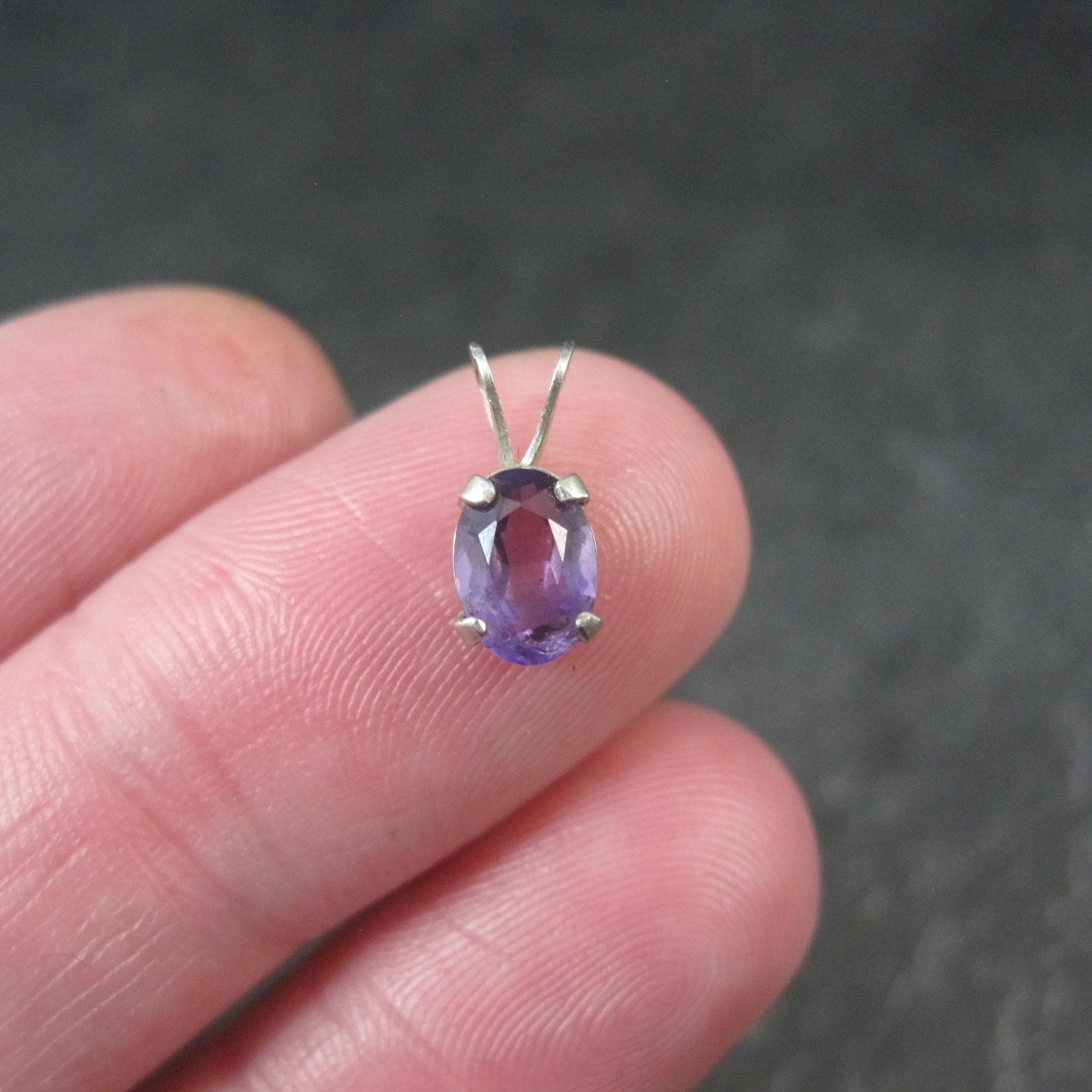 Tiny Oval Amethyst Pendant