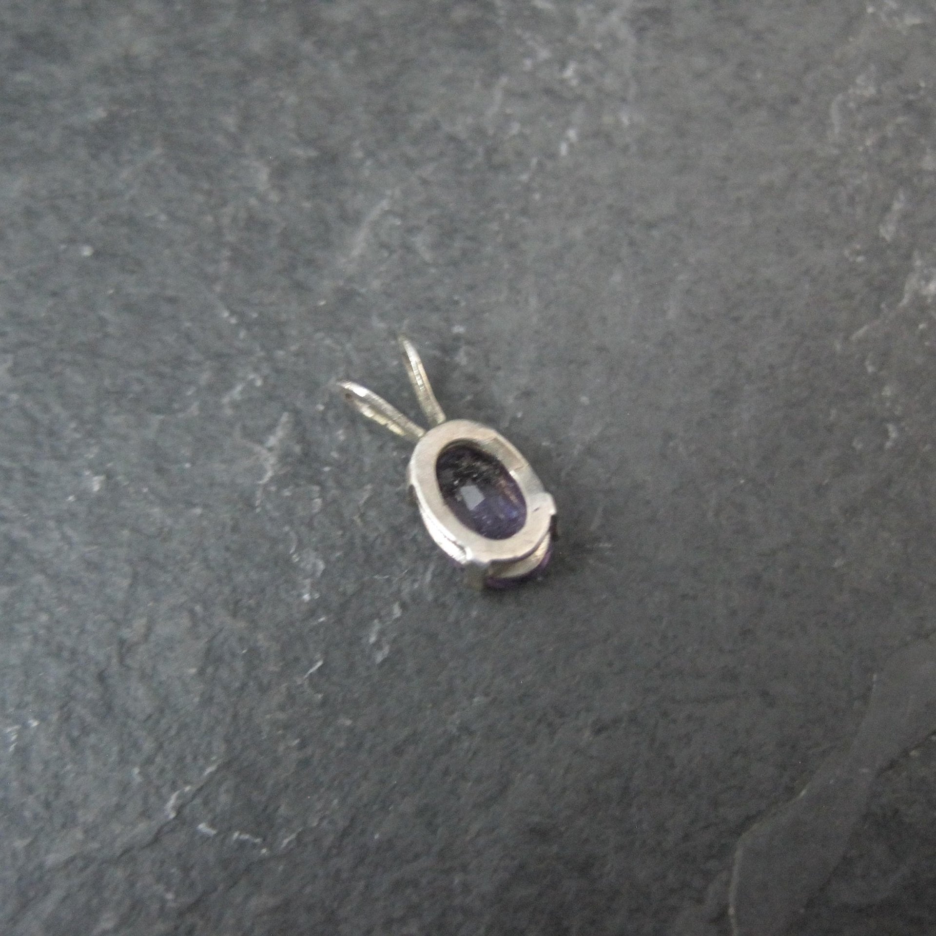Tiny Oval Amethyst Pendant