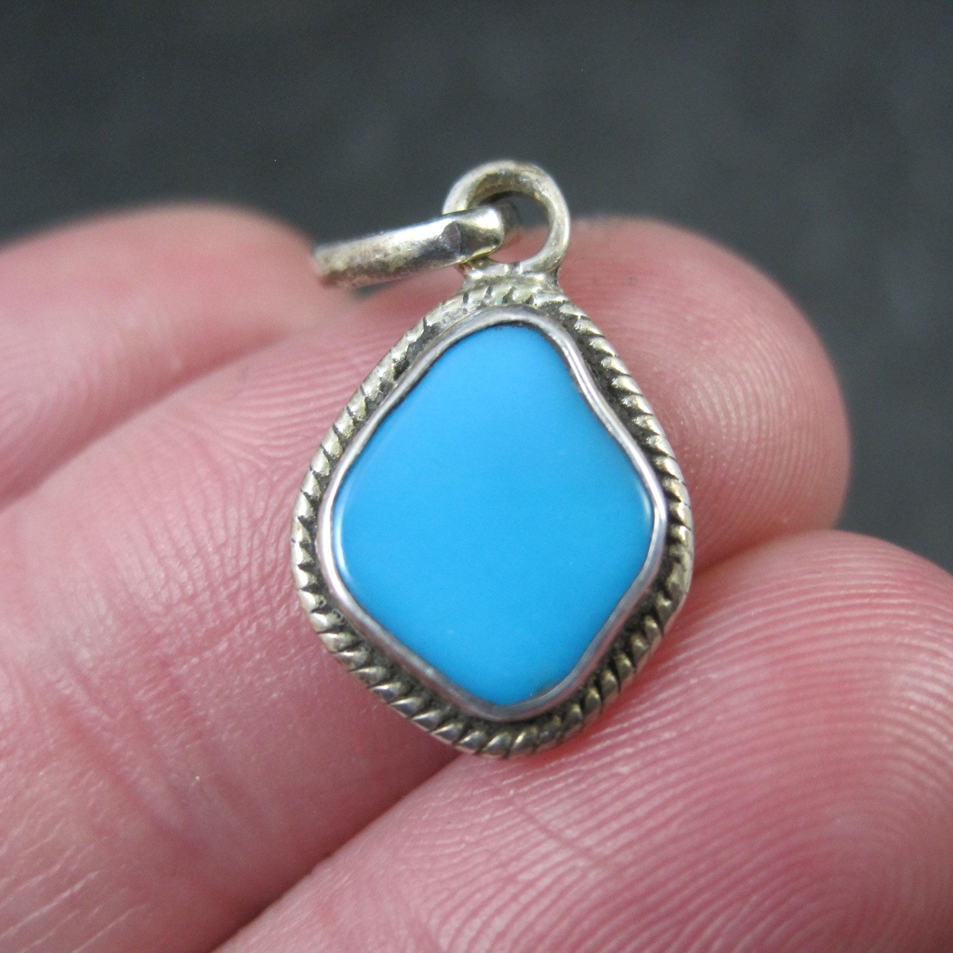 Simple Sterling Turquoise Pendant