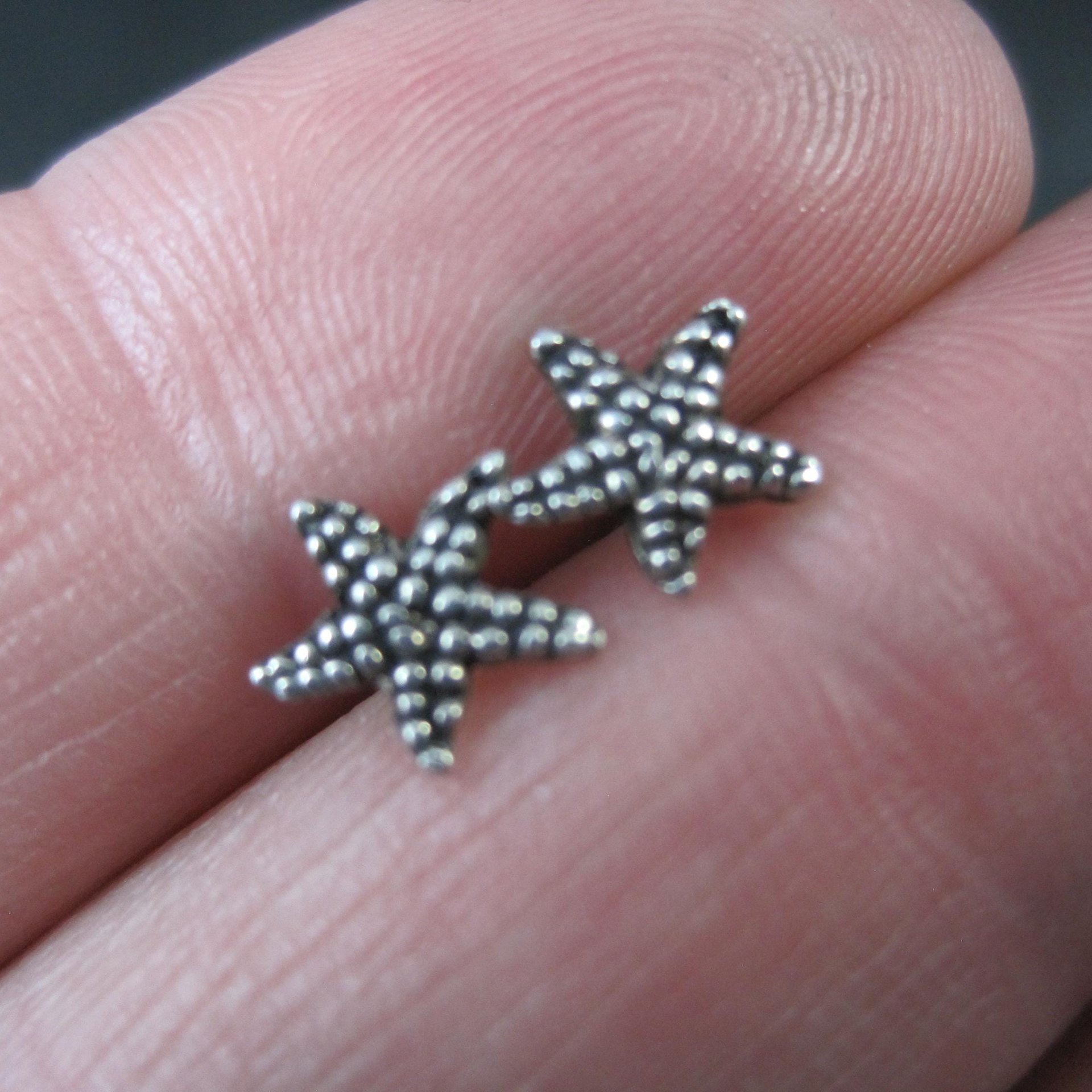 Tiny Vintage Sterling Starfish Earrings