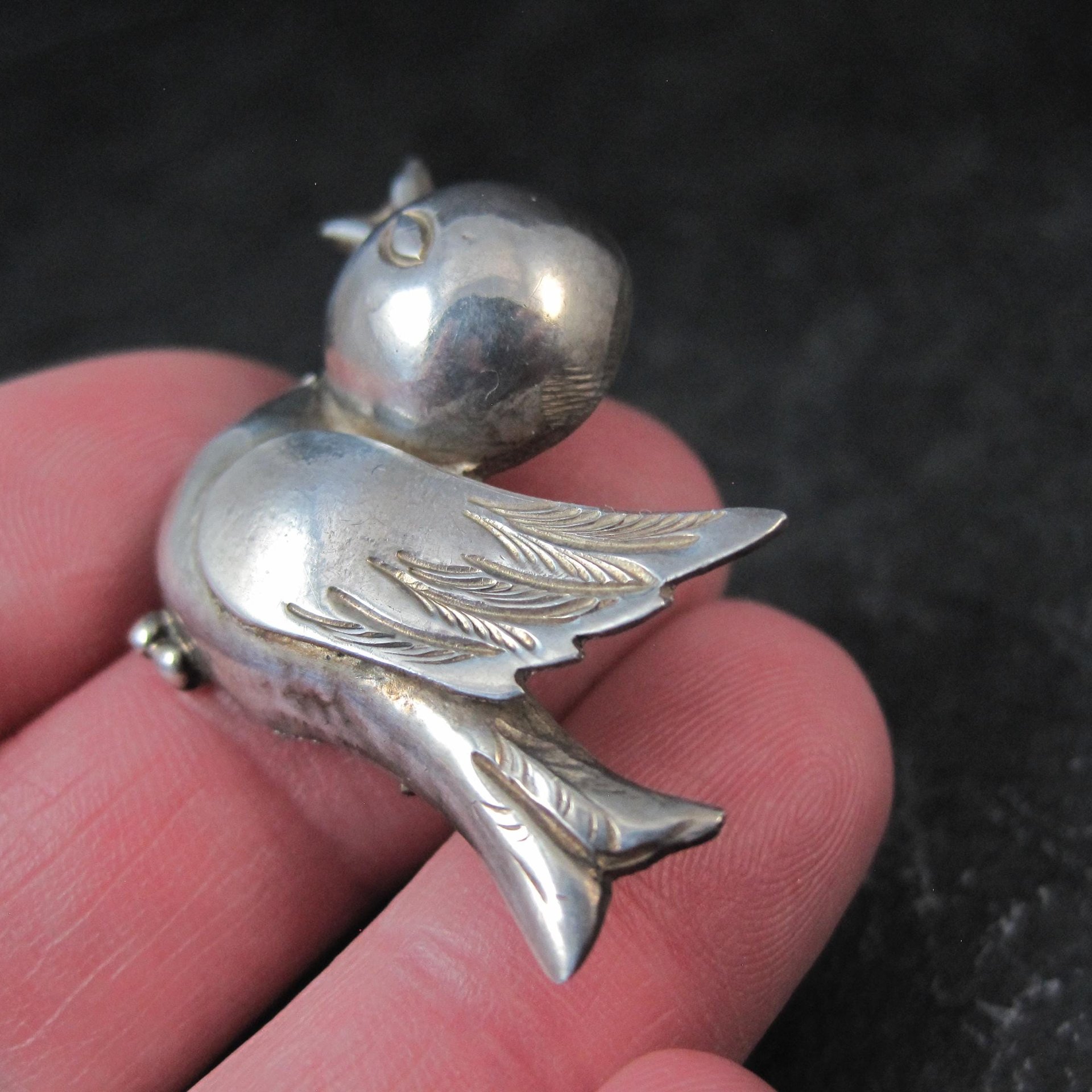 Vintage Sterling Bird Brooch Mexican Silver