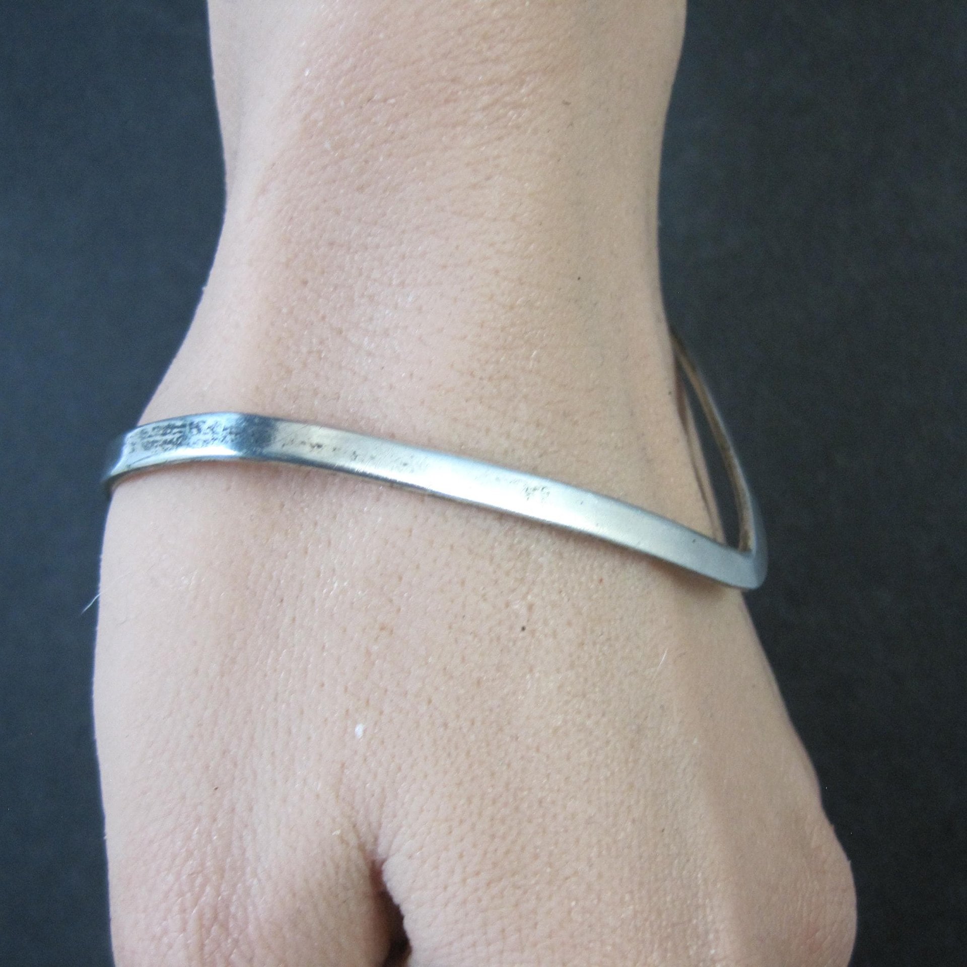 Dainty Sterling Silver Sweater Cuff Bracelet 6.5 Inches