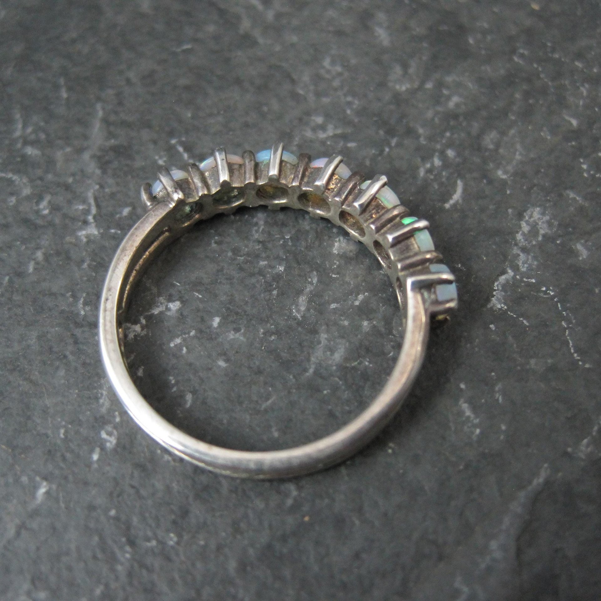Vintage Sterling Opal Ring Size 5.5 British Silver