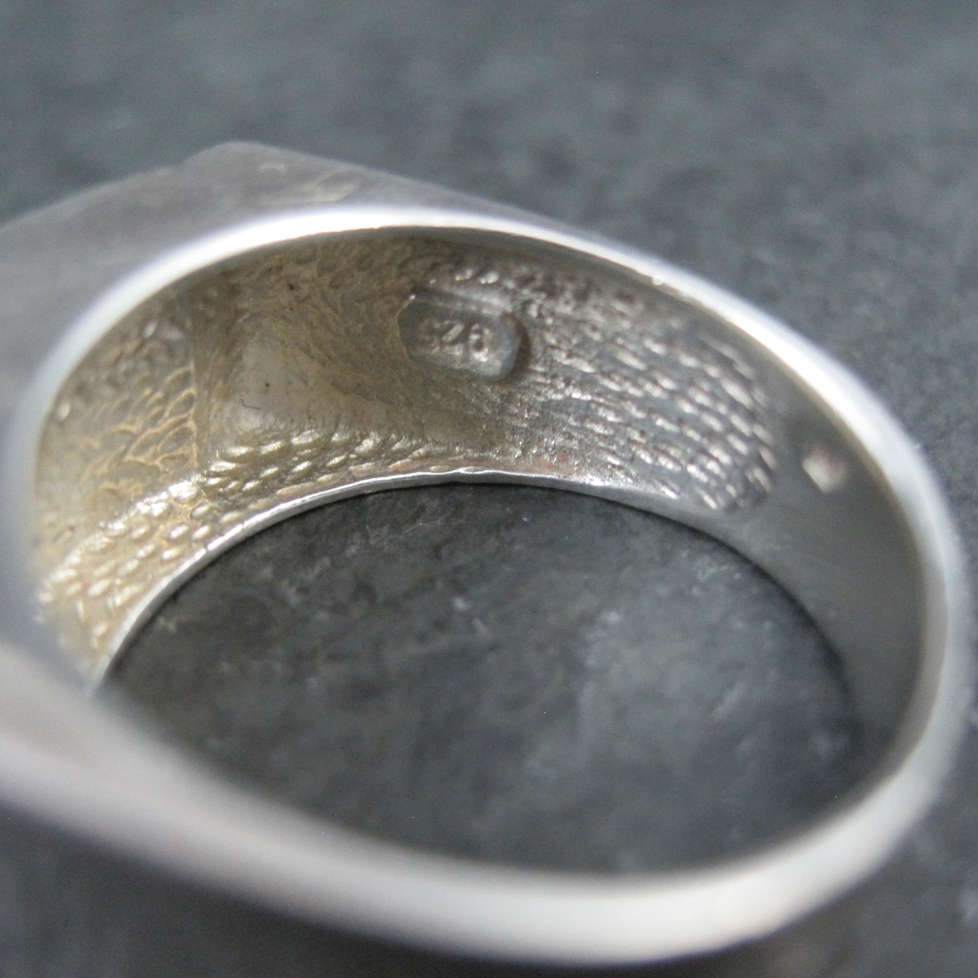 Vintage Sterling Mother of Pearl Inlay Ring Size 7