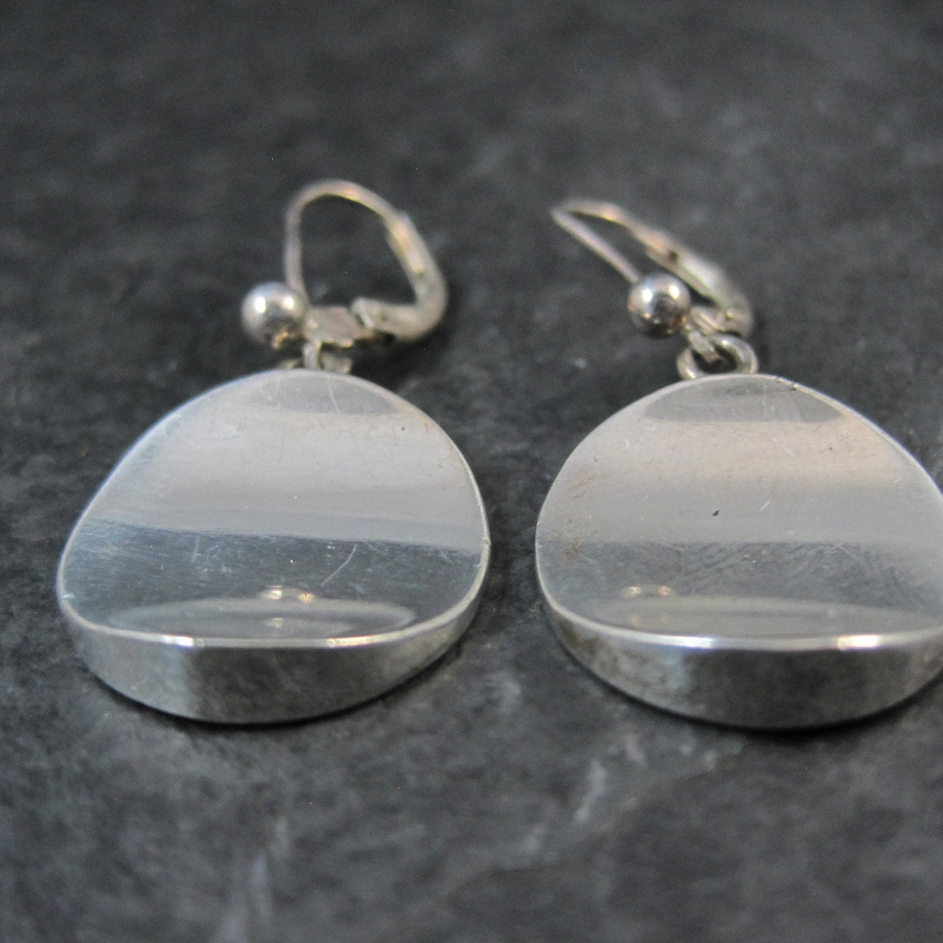 Vintage Sterling Concave Circle Earrings MCM Barra