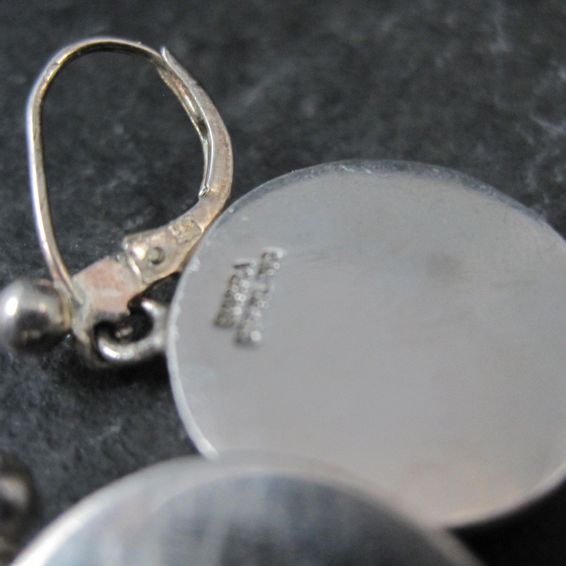 Vintage Sterling Concave Circle Earrings MCM Barra