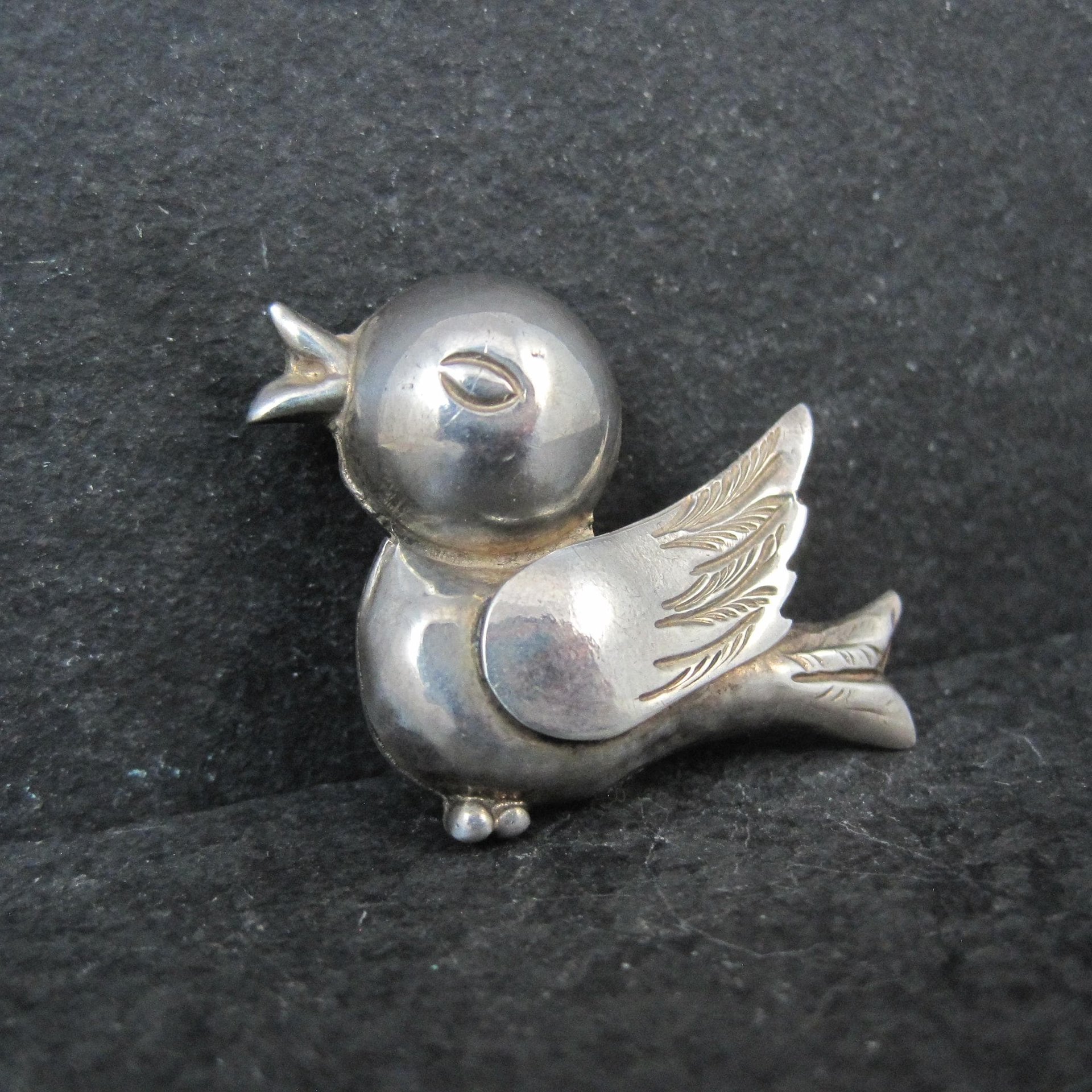 Vintage Sterling Bird Brooch Mexican Silver