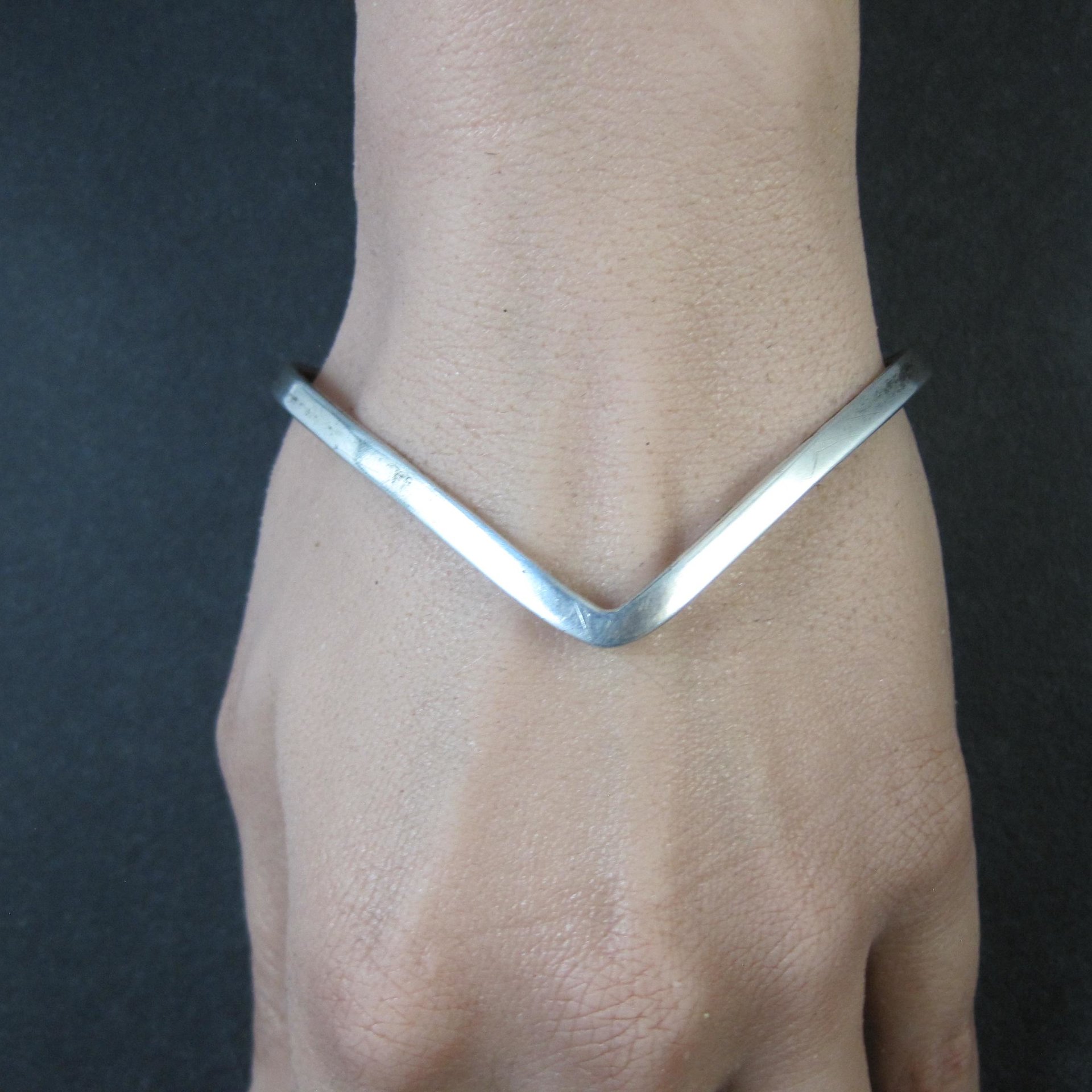 Dainty Sterling Silver Sweater Cuff Bracelet 6.5 Inches